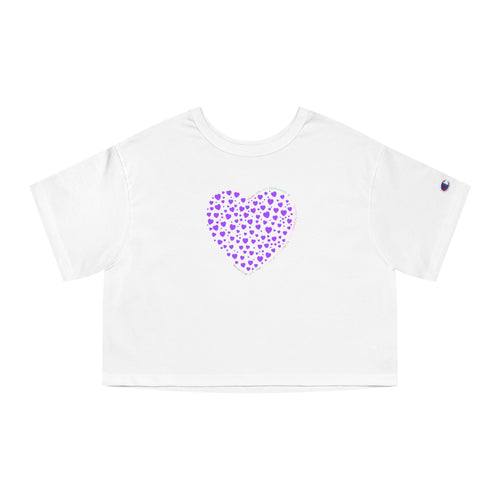 Champion Women's Black Purple Heart Cotton Cropped T-Shirt