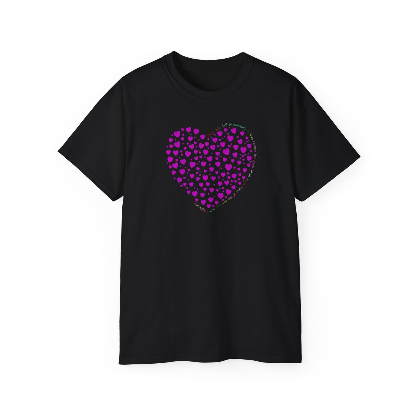 Powder Pink Heart Unisex short sleeved T-shirt
