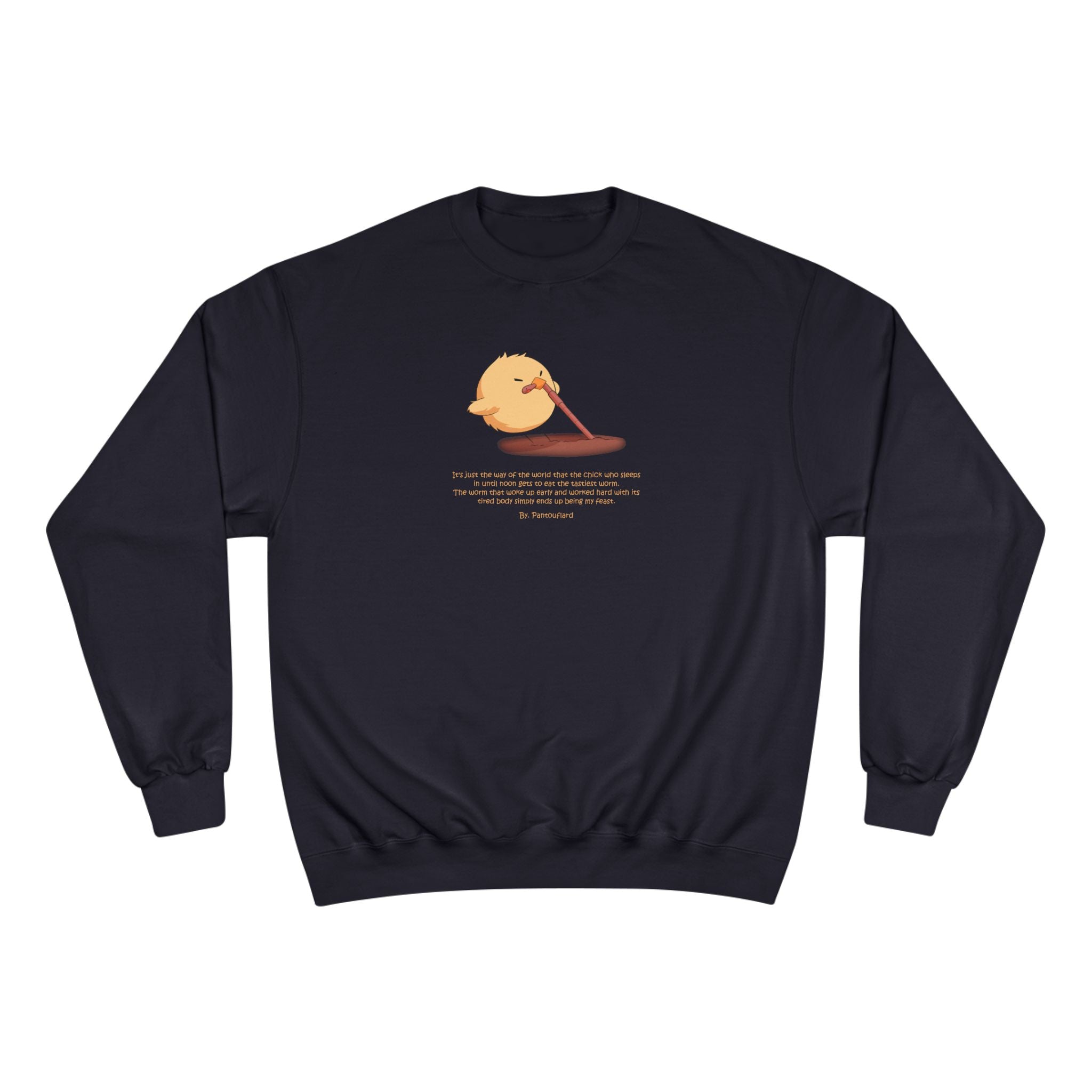 Champion Unisex White Pantouflard Chick Cotton Blend Crewneck Sweatshirt