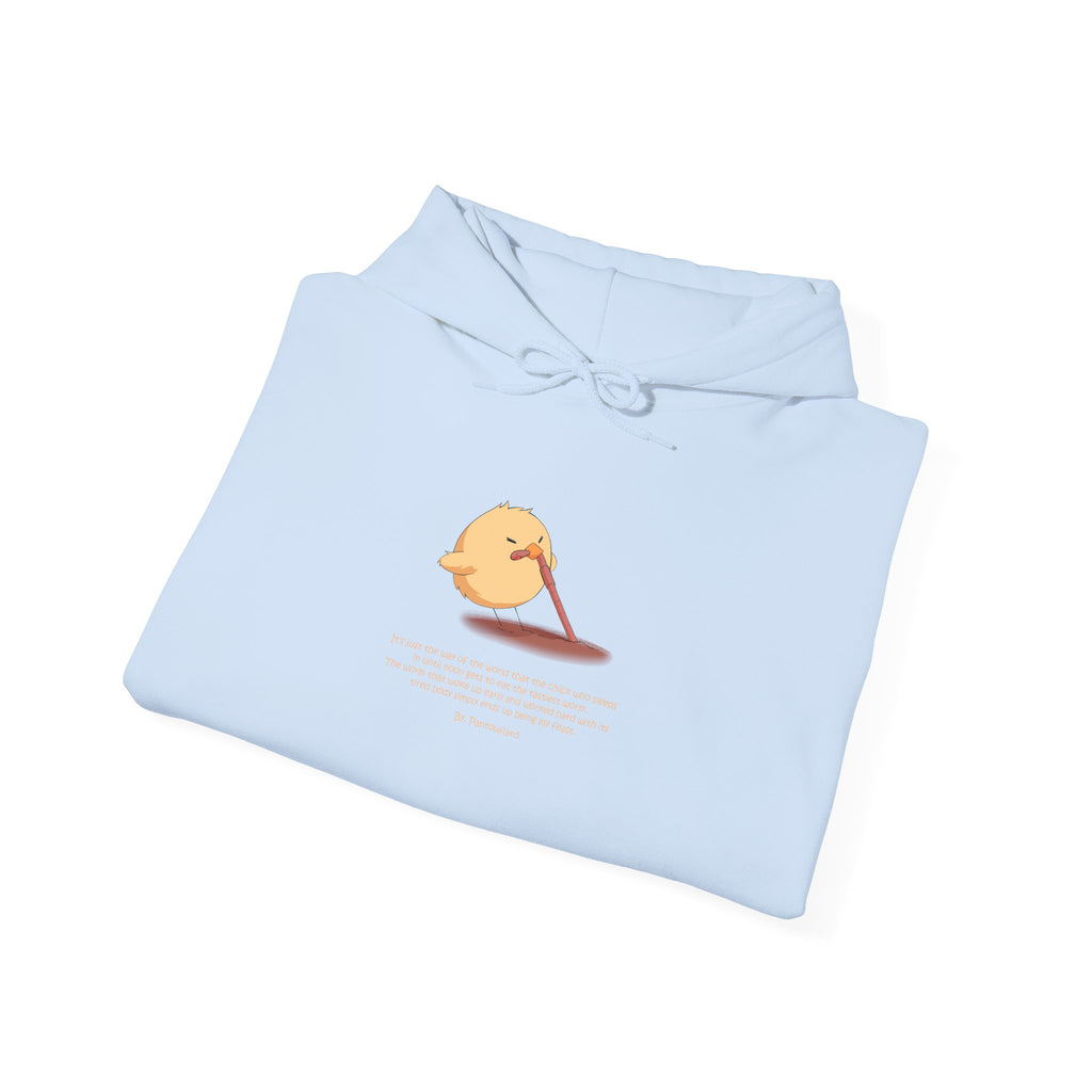 Kitsch Kawaii Chick & Worm Graphic Hoodie - The Quiet Victory (Aesthetic Streetwear Fleece)