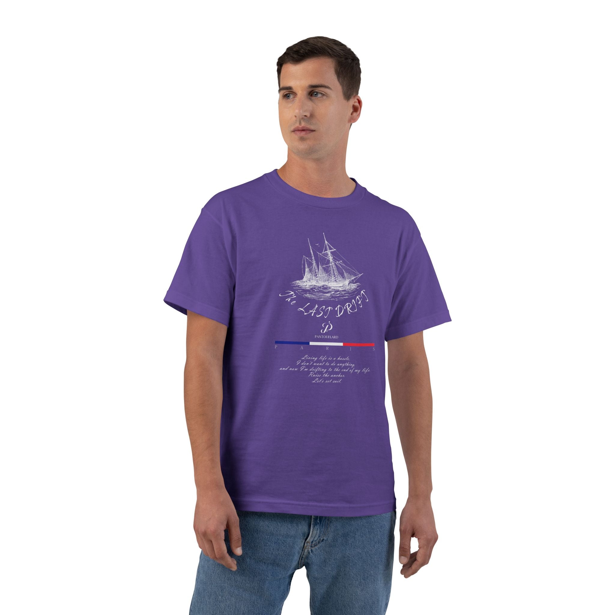 Unisex Black Hanes Vintage Ship Graphic 100% Cotton T-Shirt