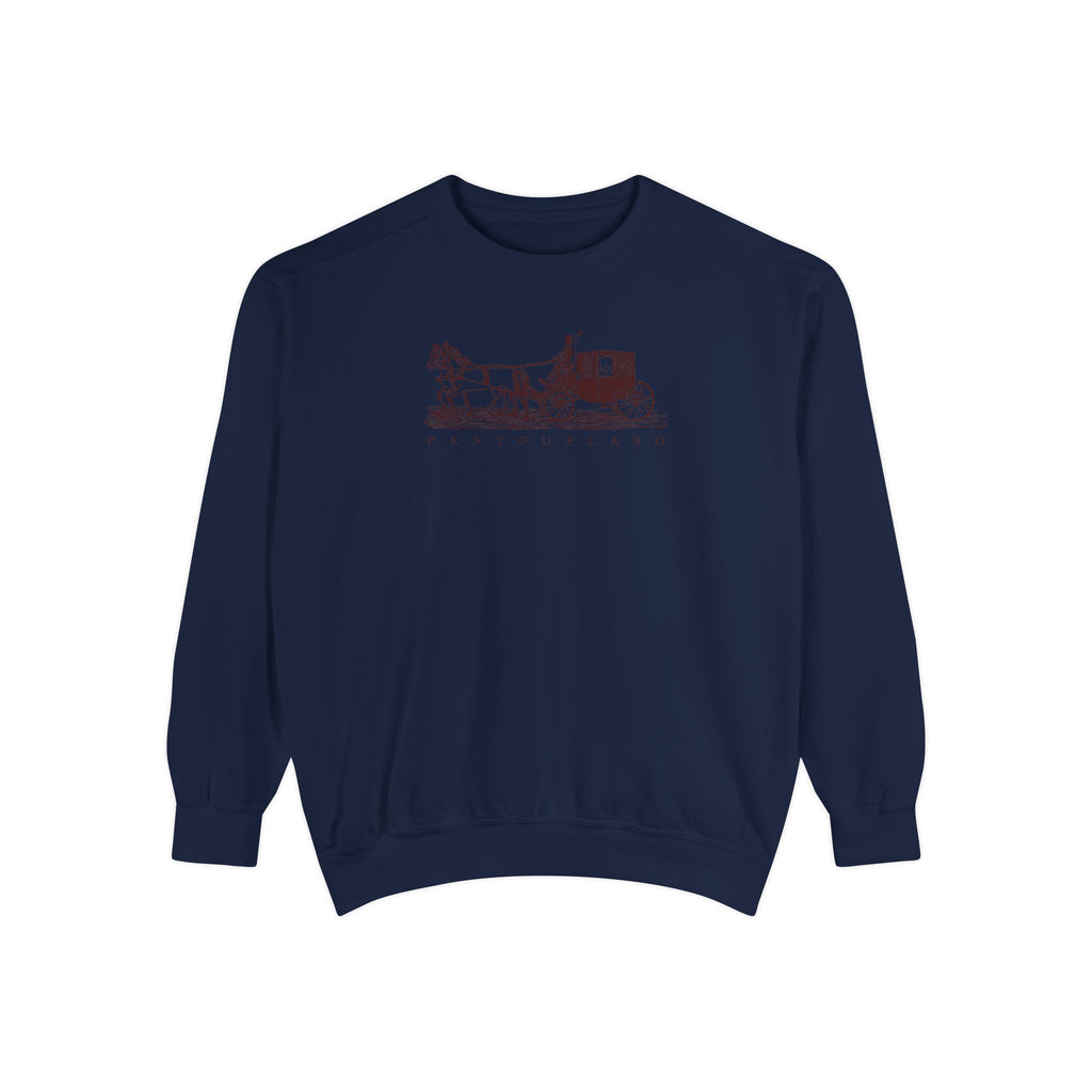 Unisex White Pantouflard Carriage Cotton Blend Sweatshirt