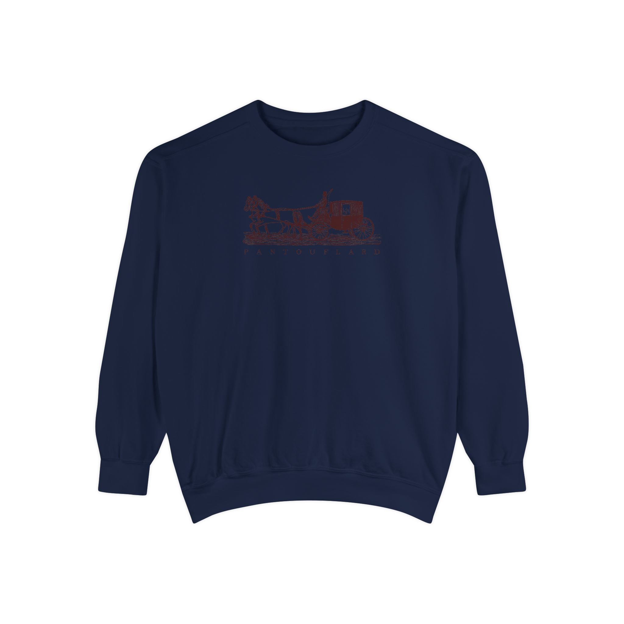 Unisex White Pantouflard Carriage Cotton Blend Sweatshirt