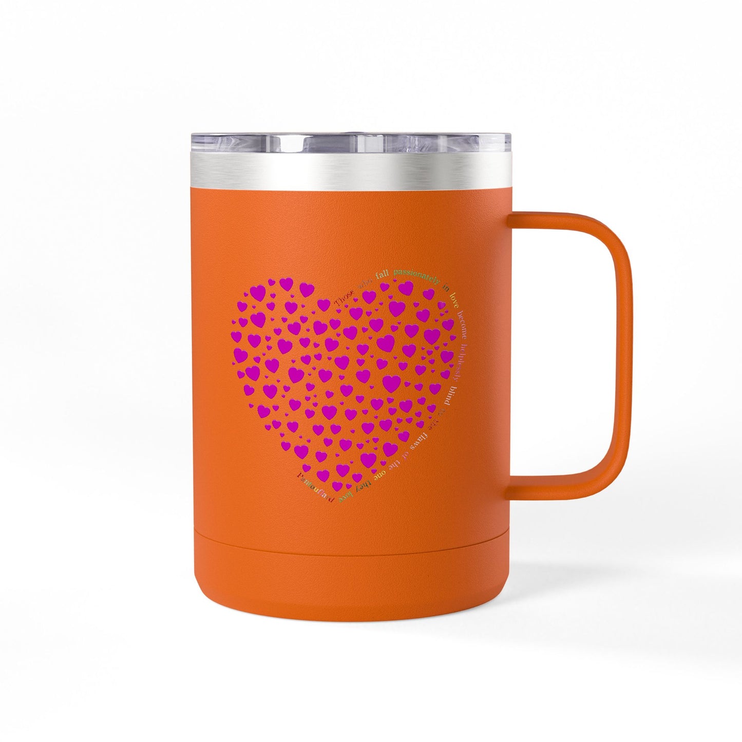 Pink Heart Coffee Mug Tumbler, Personalized Mug