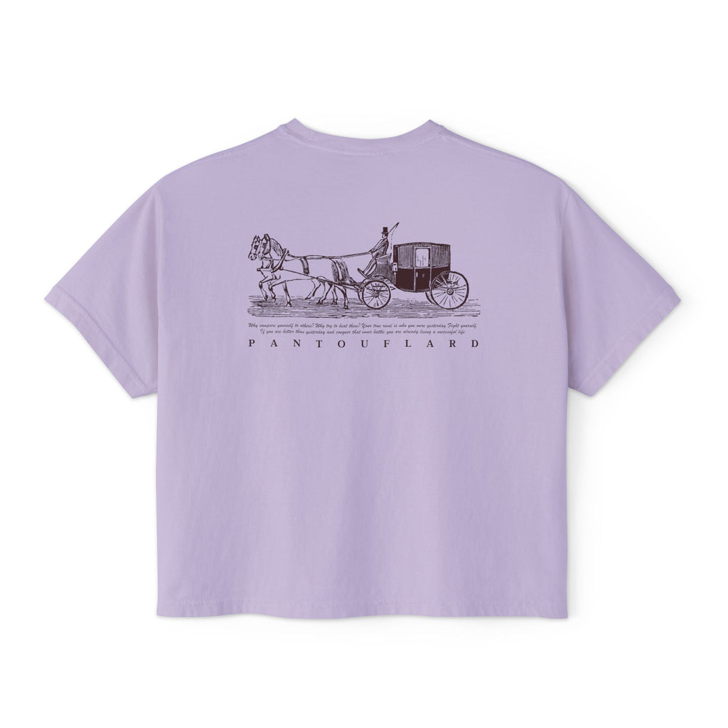 Old Money Equestrian Boxy Tee - The Timeless Carriage I (Comfort Colors 3023CL Back Print)