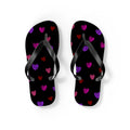 Unisex Black Colorful Hand Drawn Heart Pattern EVA Polyester Flip Flops