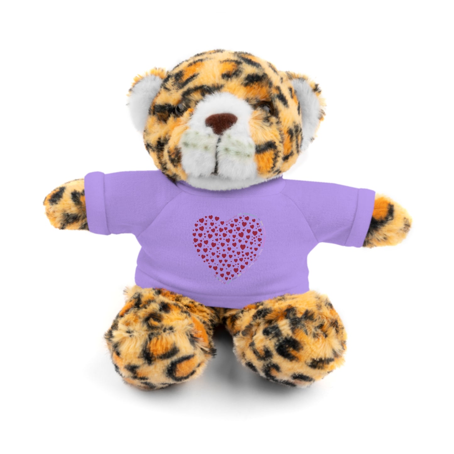 Personalized Stuffed Animal with Red Heart T-Shirt