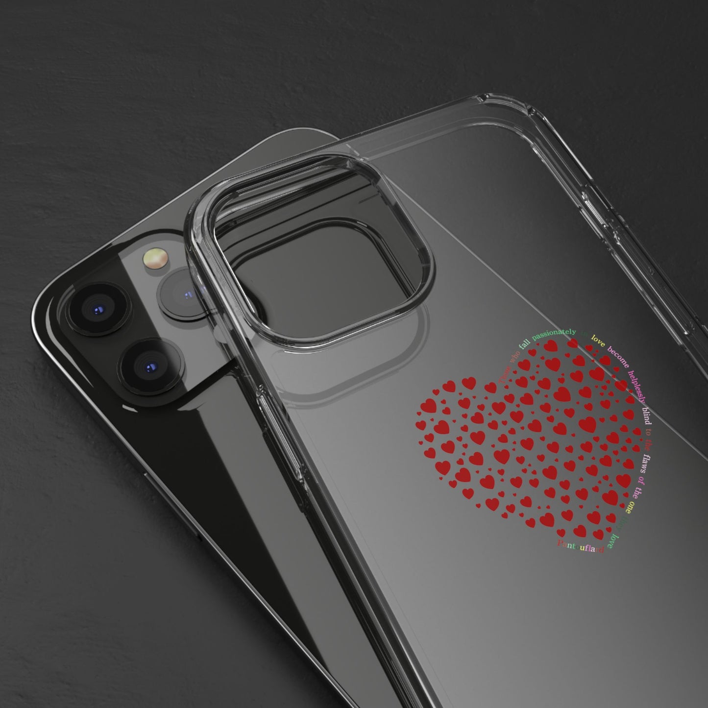 Red Heart Clear Phone Case
