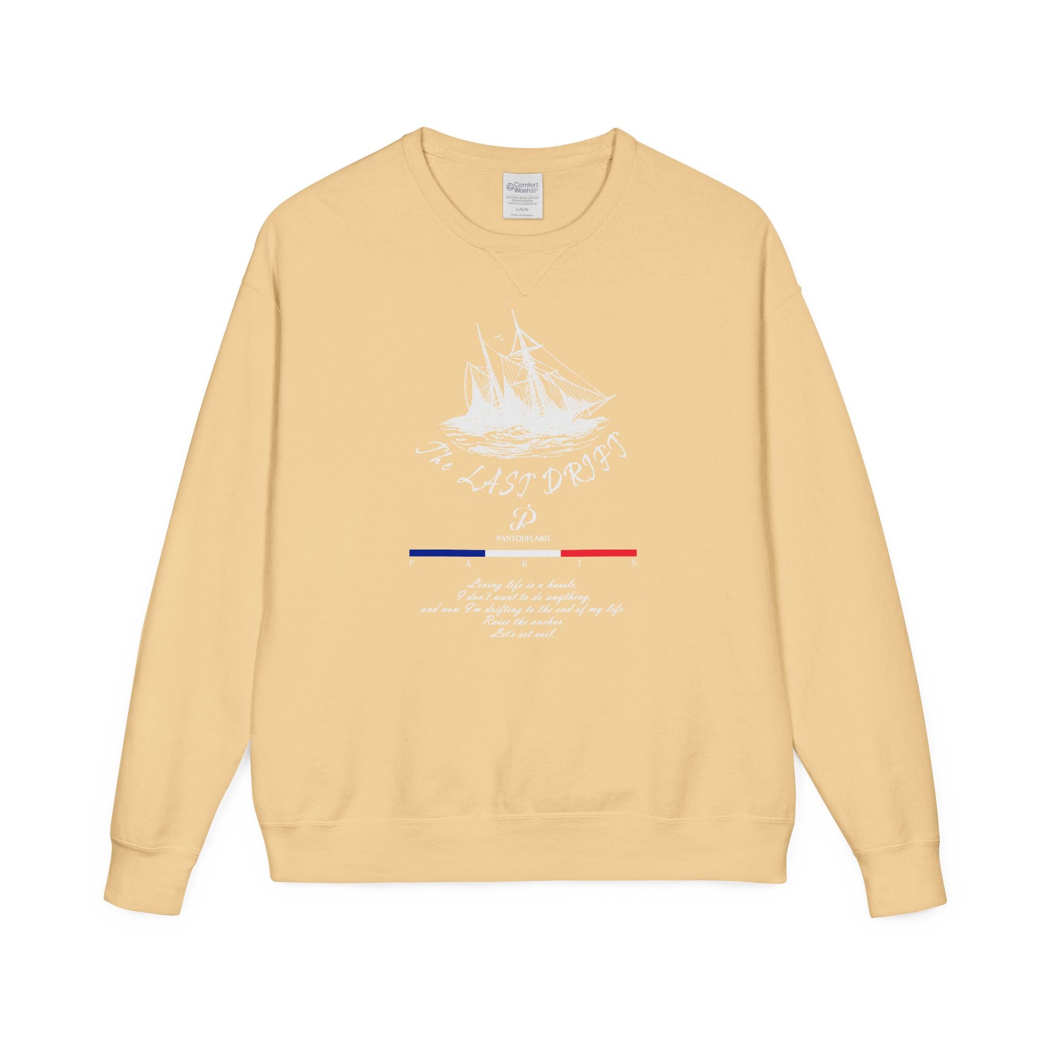 Old Money Nautical Heritage Crewneck - The Last Drift II (Paris Aesthetic Garment-Dyed Sweatshirt)