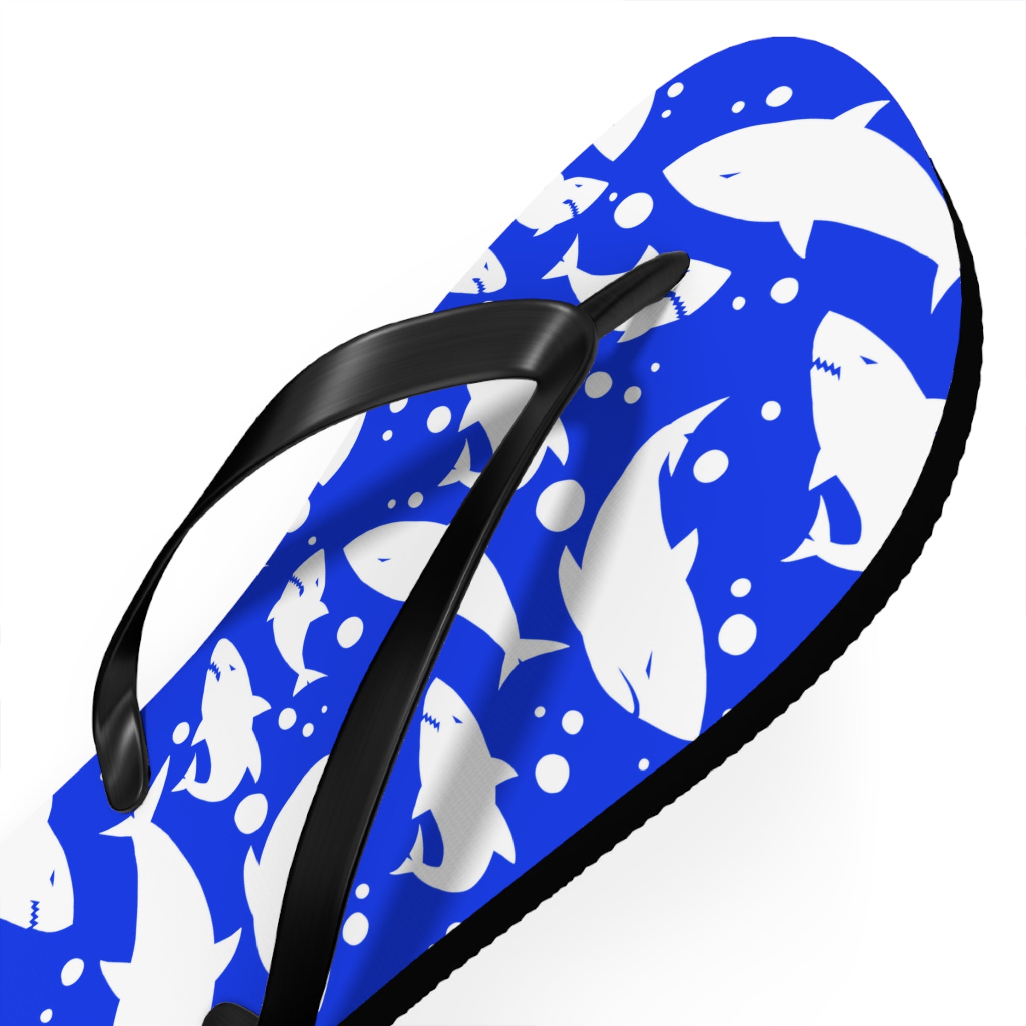 Unisex Royal Blue Shark Silhouette Pattern EVA Polyester Flip Flops