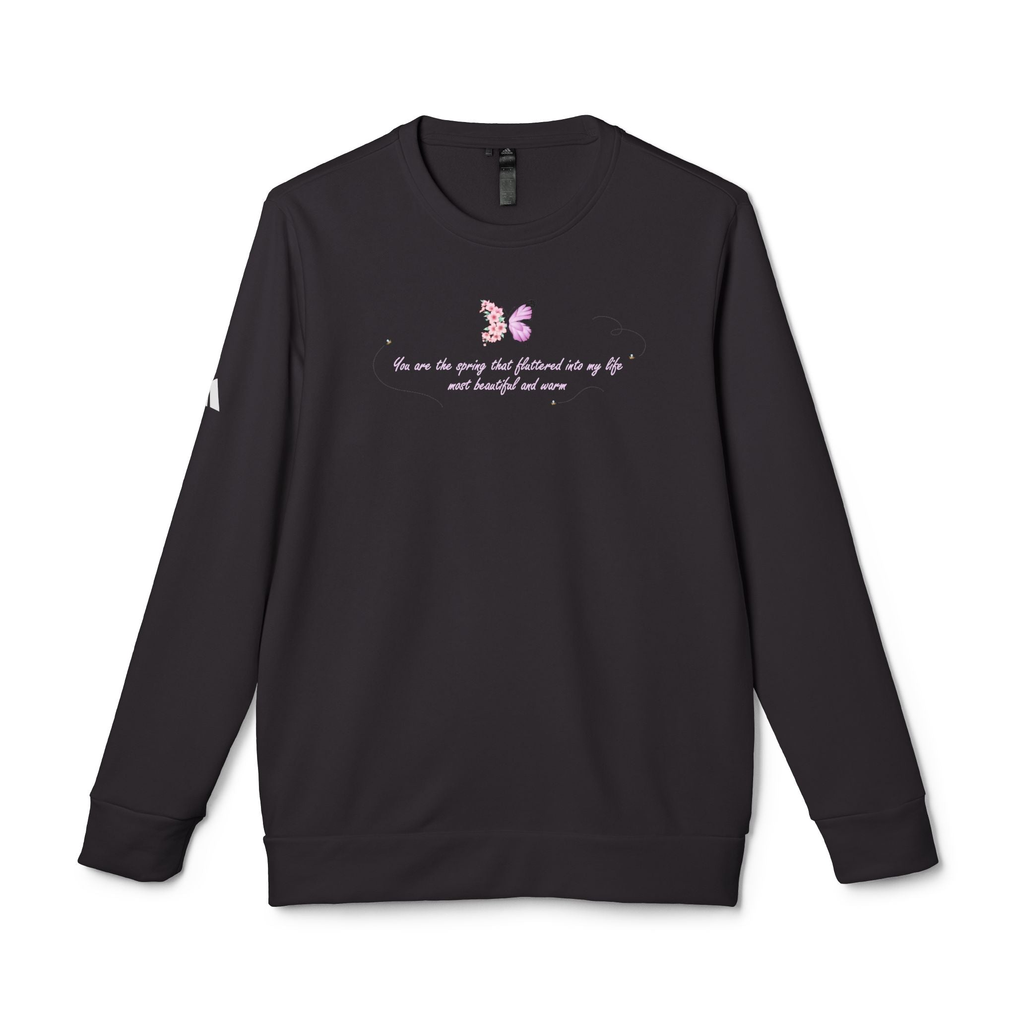 Unisex Navy Blue Floral Butterfly Spring Quote BCI Cotton Adidas Sweatshirt