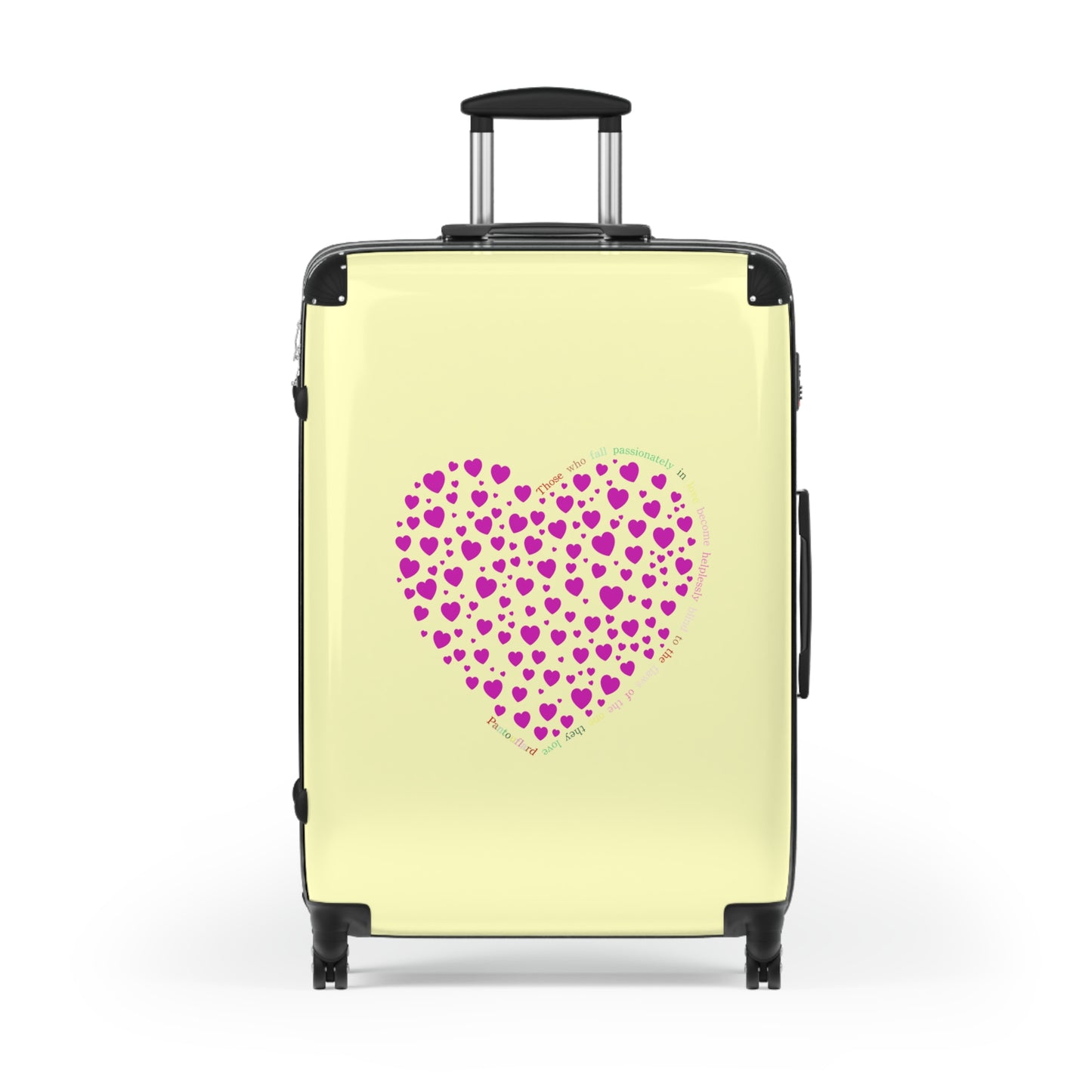 Pink Heart Design Suitcase, Travel Luggage