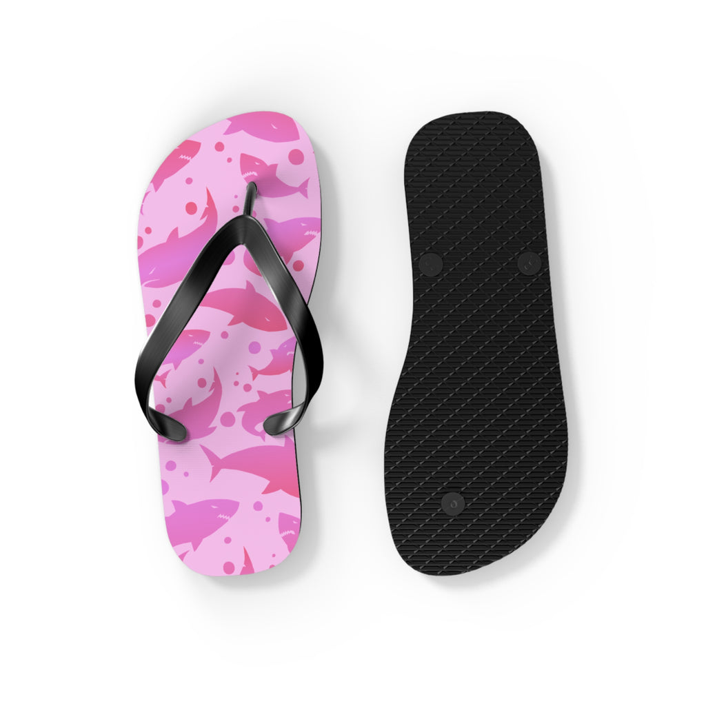 Unisex Pink Shark Silhouette Pattern EVA Polyester Flip Flops