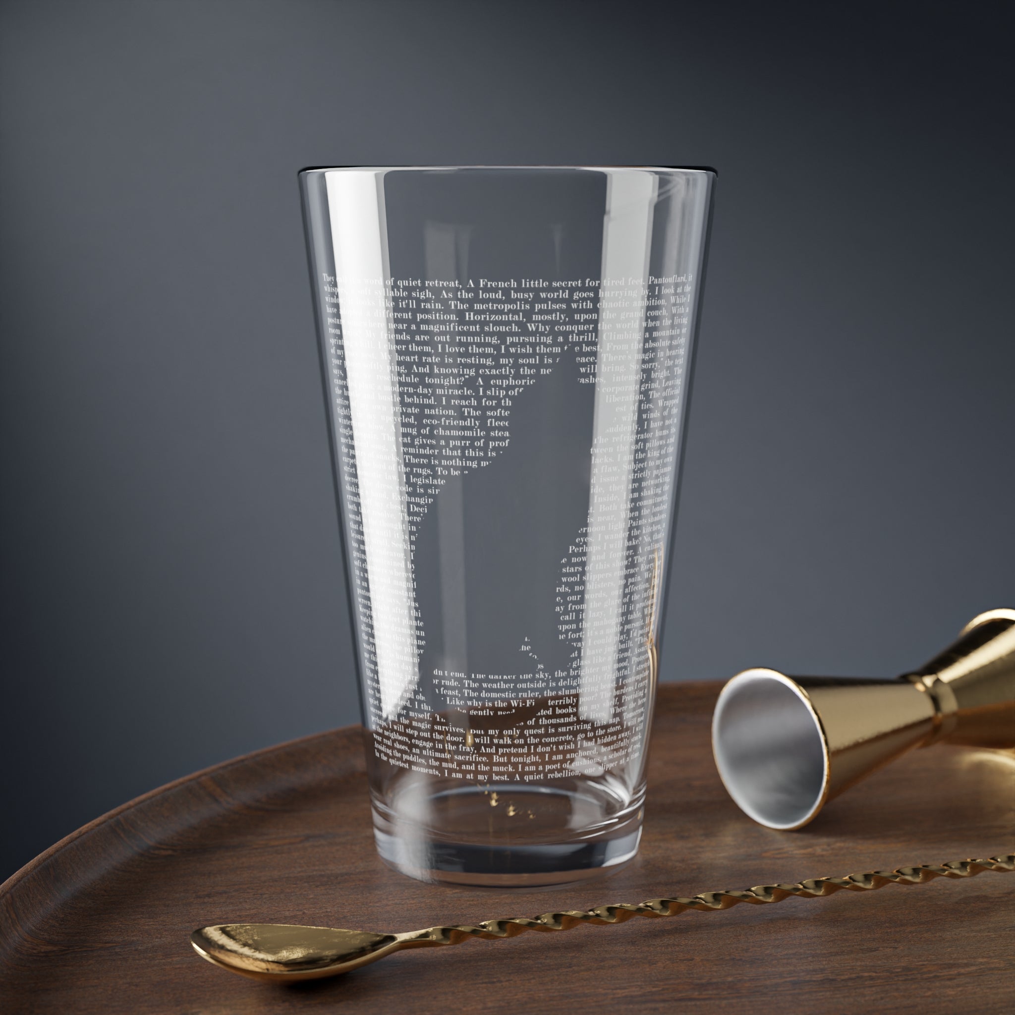 Clear Pantouflard 'Manifesto' Typography Solid Glass Mixer