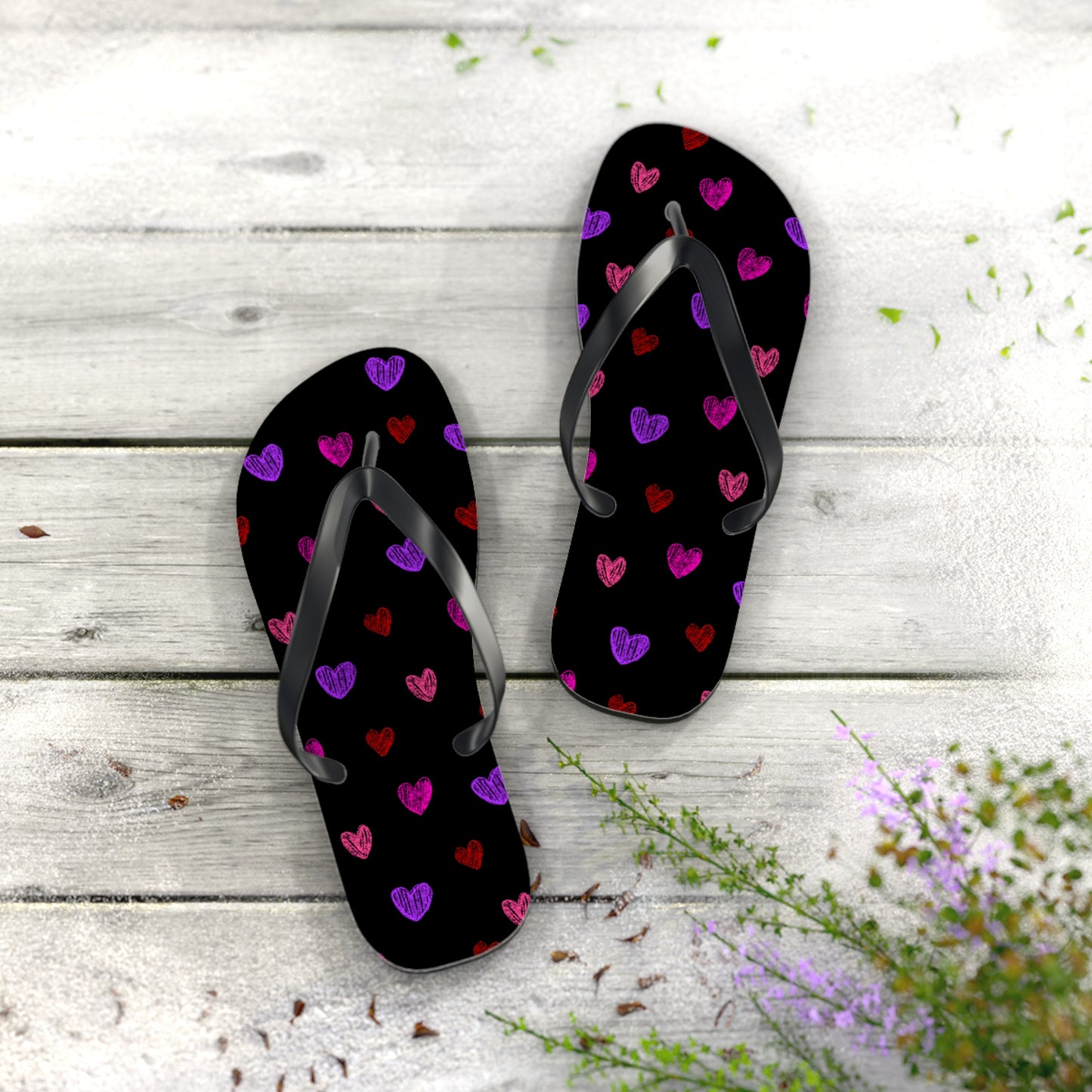 Heart Pattern Flip Flops | Cute Summer Sandals | Beach Footwear | Gift for Her | Valentine’s Day | Casual Summer Vibes | Fun Poolside