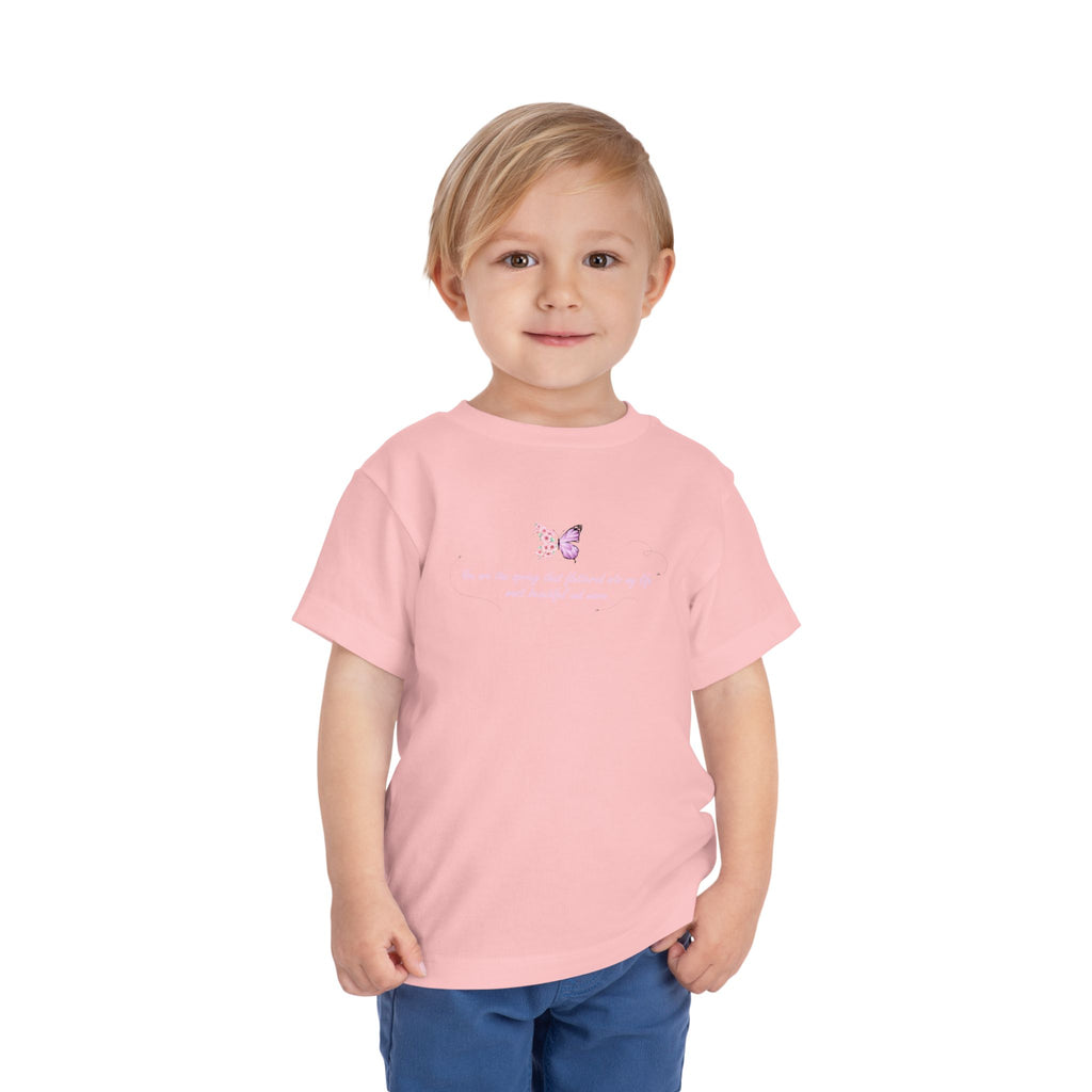 Toddler Yellow Floral Butterfly Spring Quote 100% Cotton Short Sleeve Tee