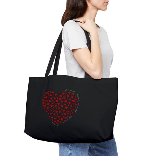 Red Heart Design Tote Bag