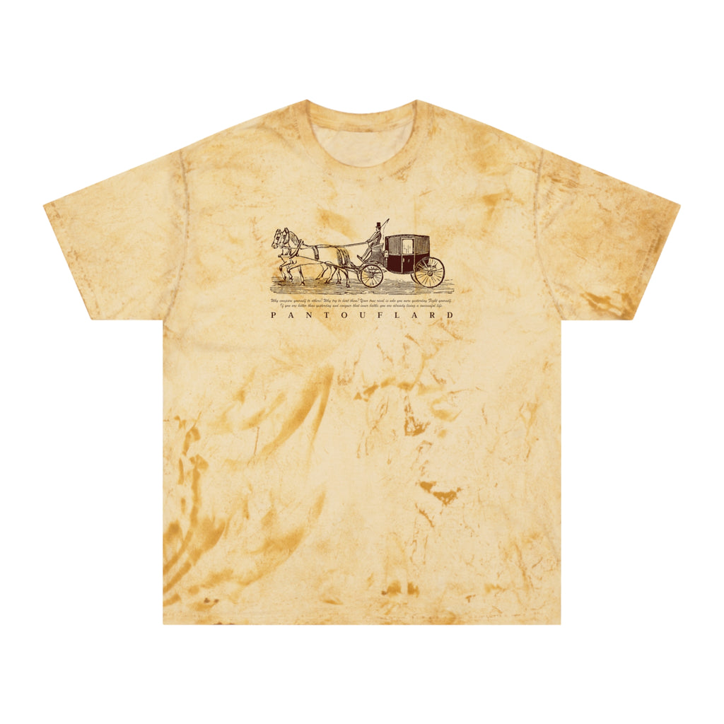 Unisex Grey Color Blast Vintage Carriage Graphic 100% Cotton T-Shirt