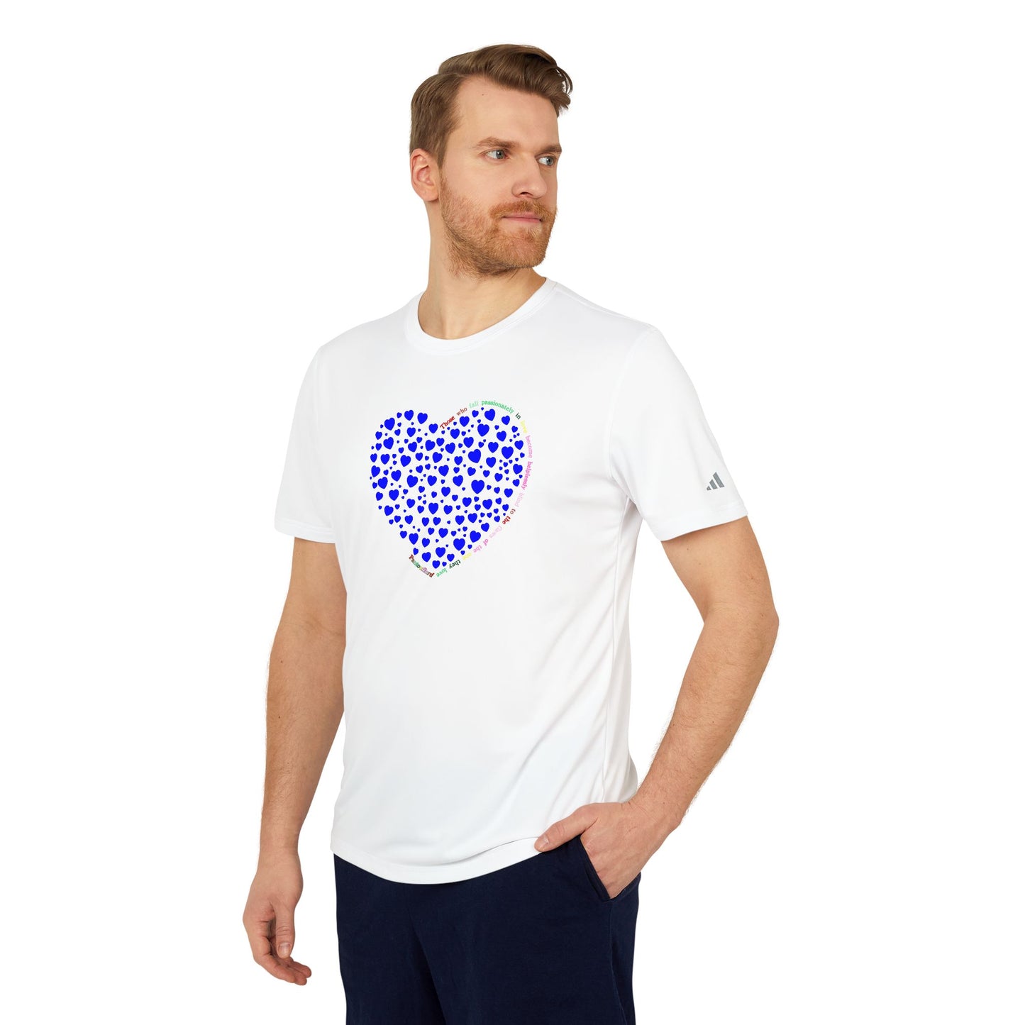 Adidas Unisex Sport T-Shirt with Blue Heart Design