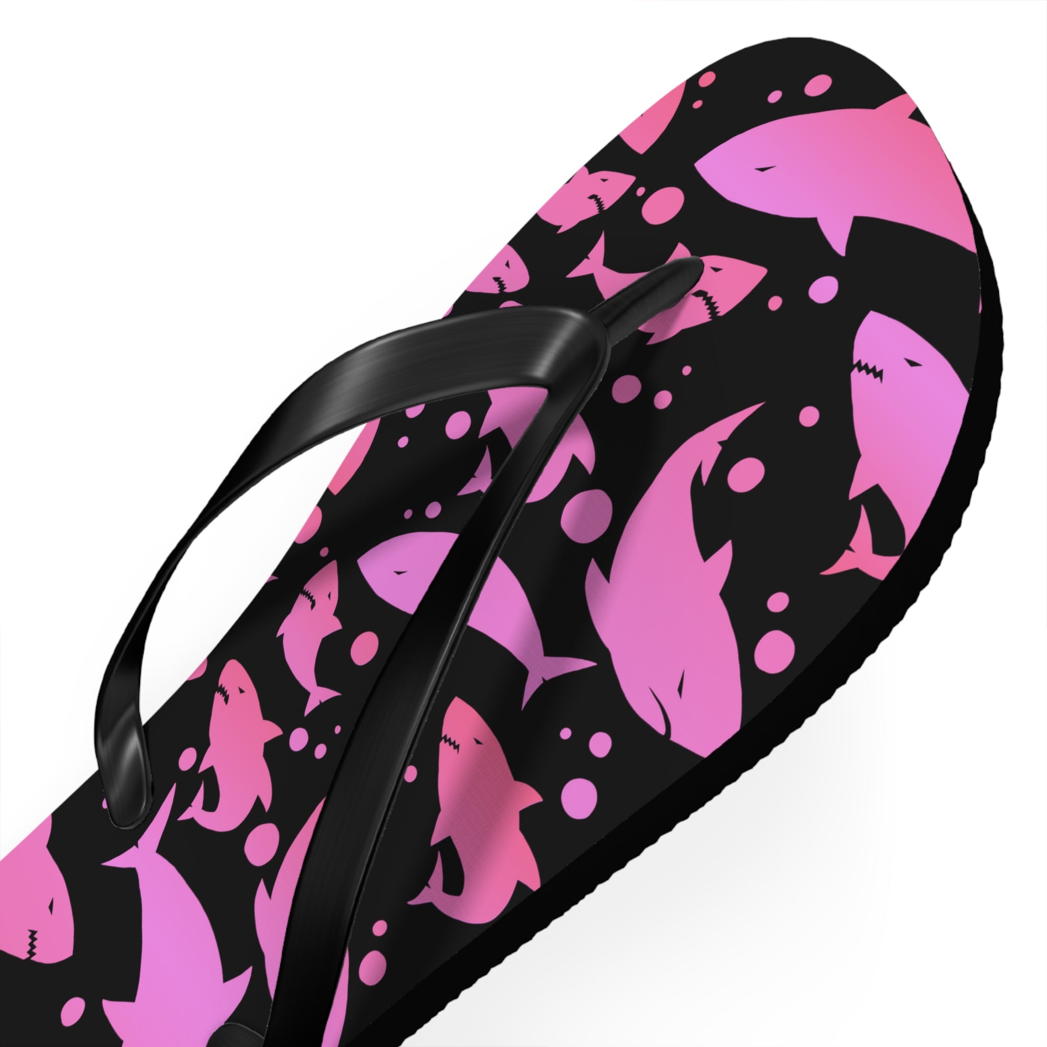Men's/Women's Pink Shark Flip Flops - Graphic Thong Sandals