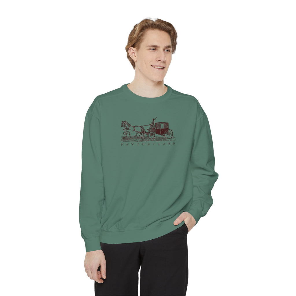 Unisex White Pantouflard Carriage Cotton Blend Sweatshirt