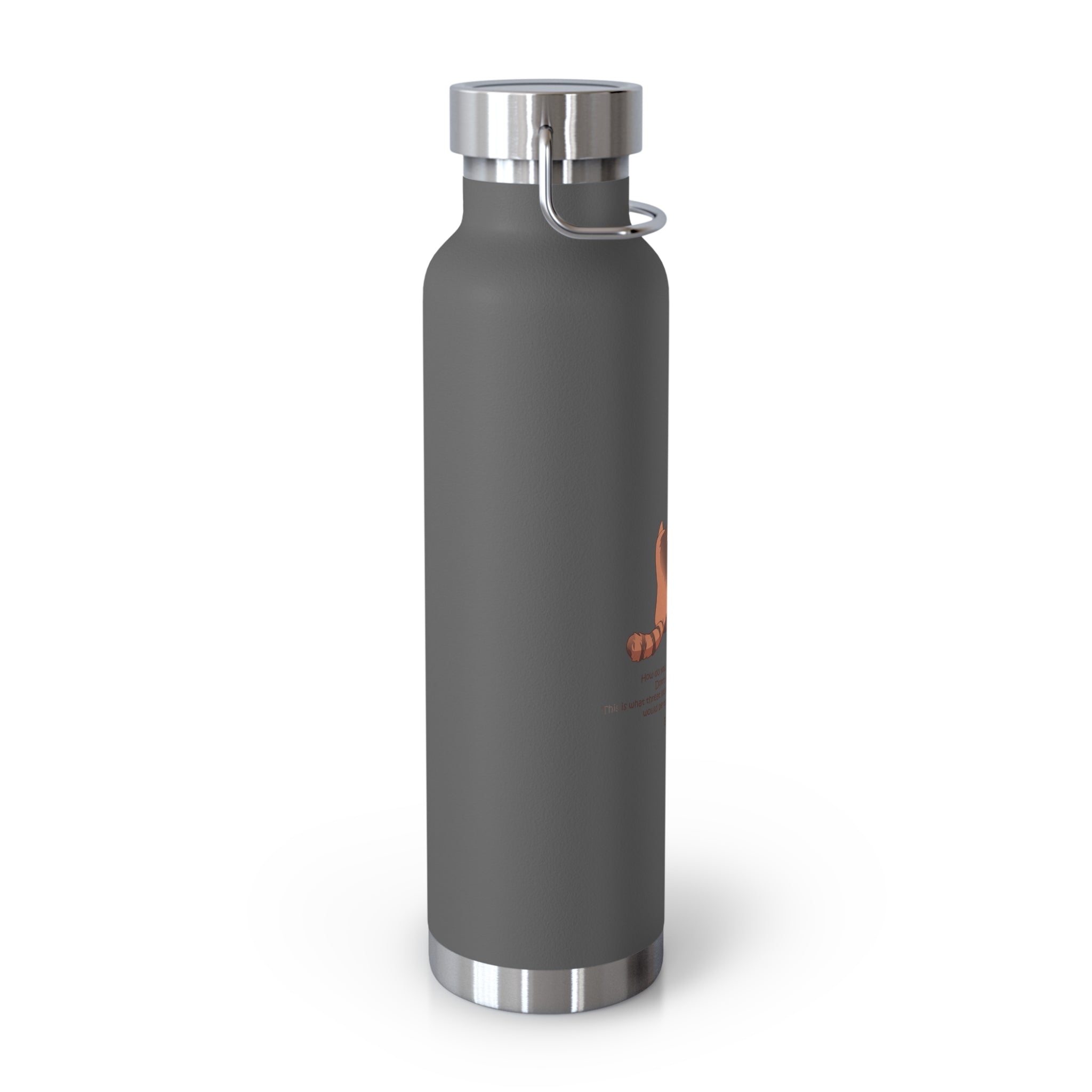 Cyan Blue Cute Standing Red Pandas Quote 22oz Copper Vacuum Insulated Bottle