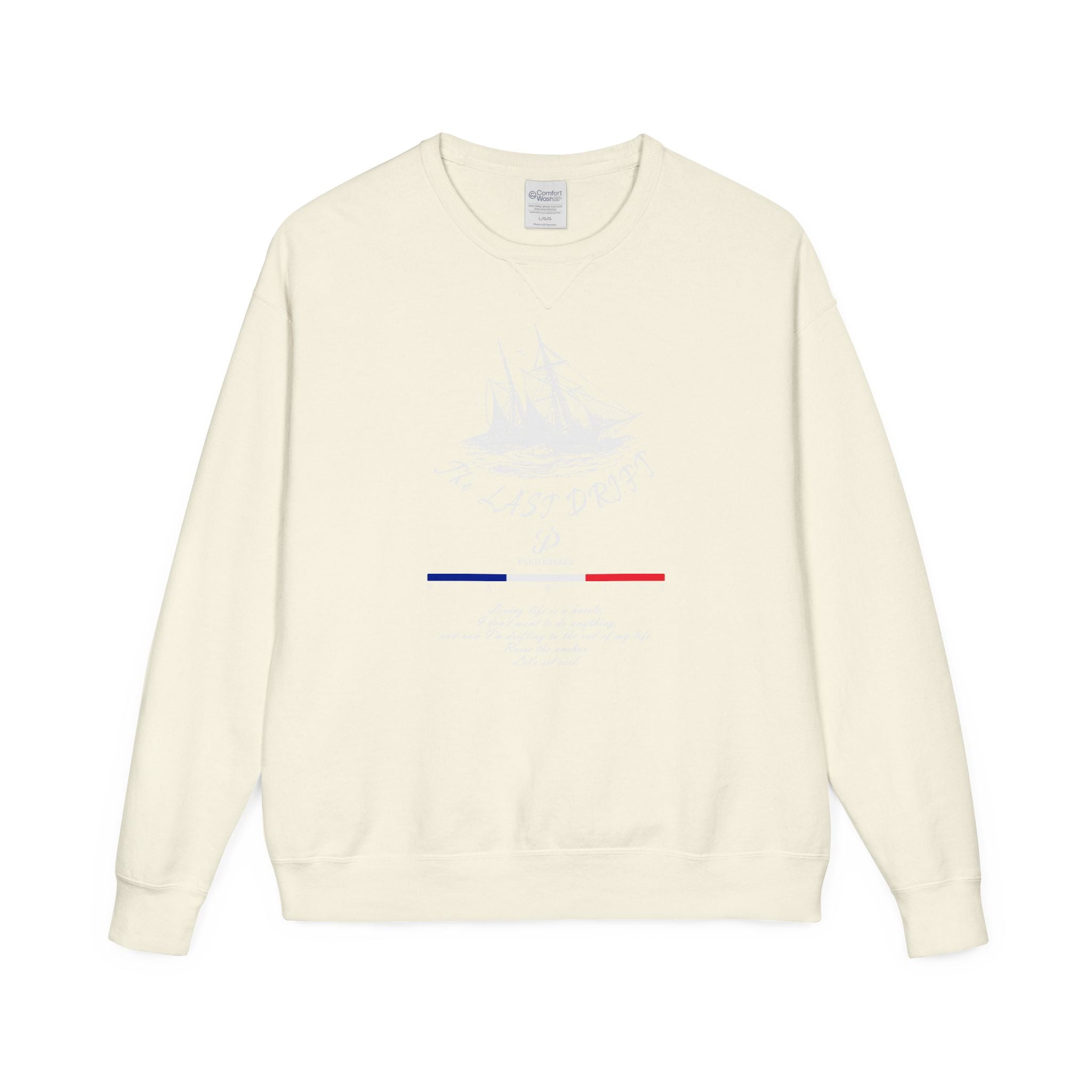 Old Money Nautical Heritage Crewneck - The Last Drift II (Paris Aesthetic Garment-Dyed Sweatshirt)