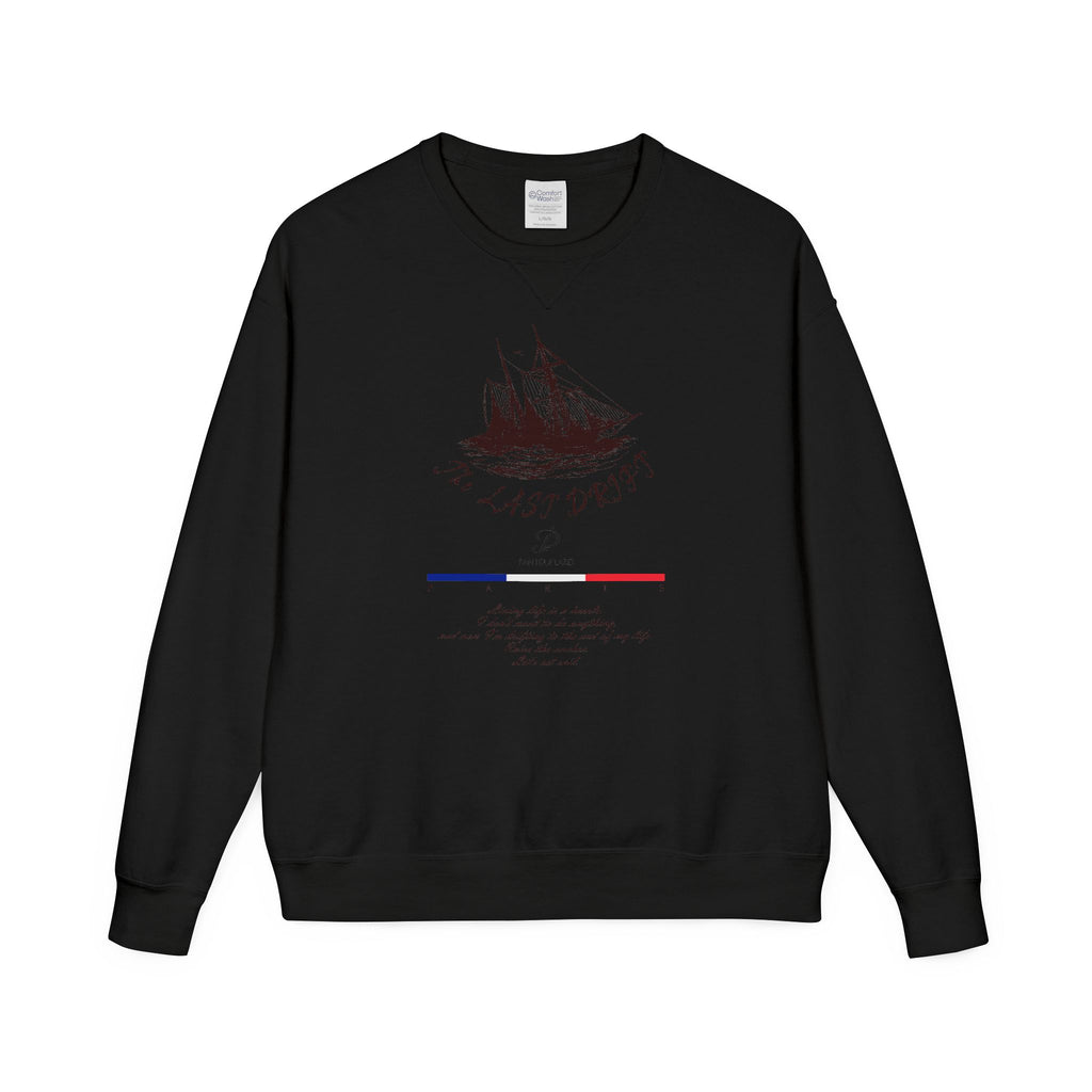 Old Money Nautical Heritage Crewneck - The Last Drift I (Paris Aesthetic Garment-Dyed Sweatshirt)