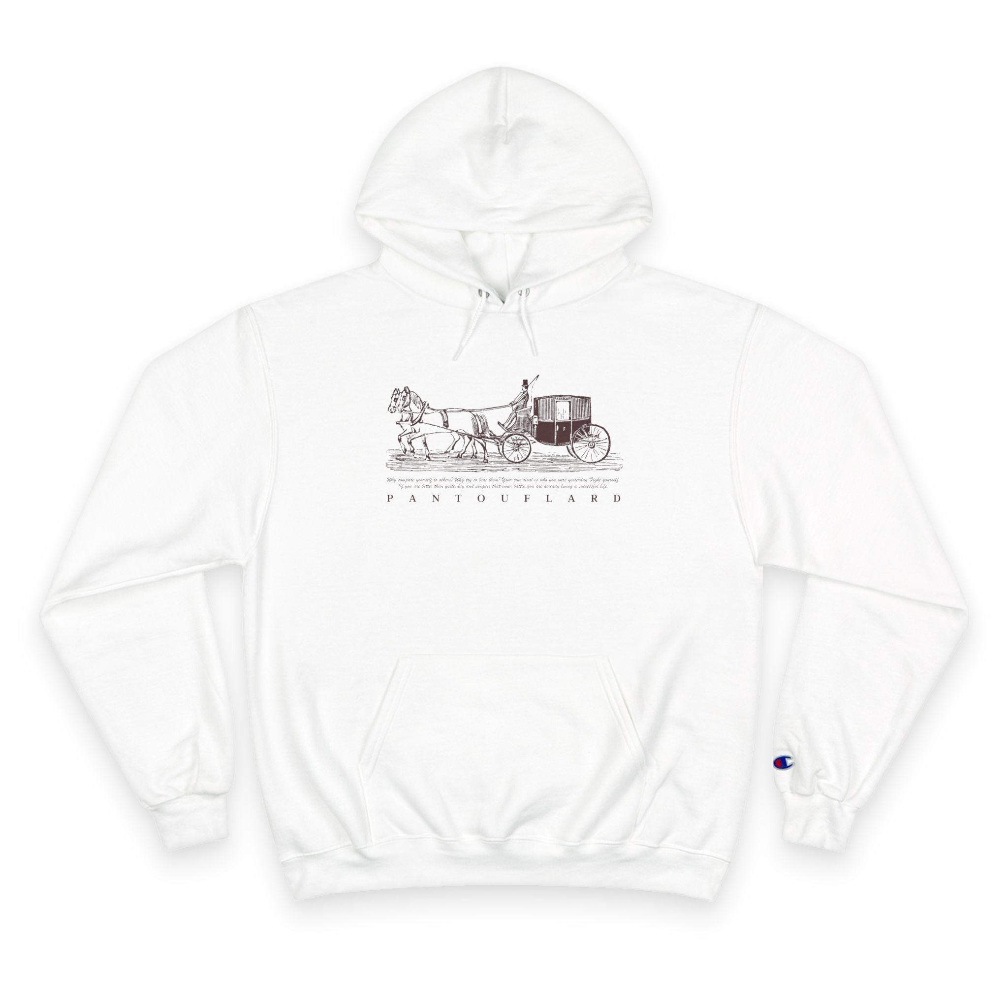Old Money Equestrian Heritage Hoodie - The Timeless Carriage I (Champion Authentic Eco-Fleece)