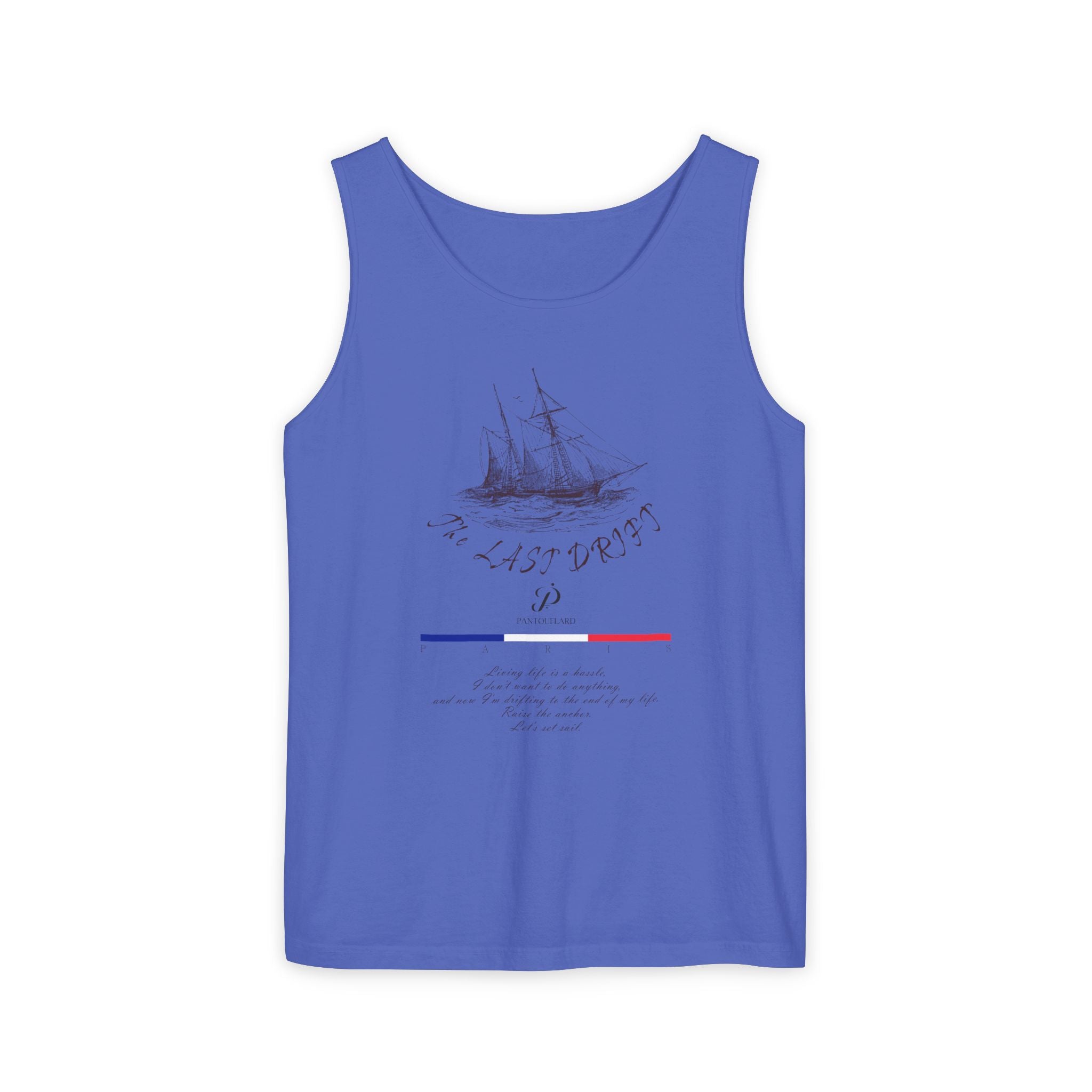 Unisex White Last Drift Cotton Garment-Dyed Tank Top