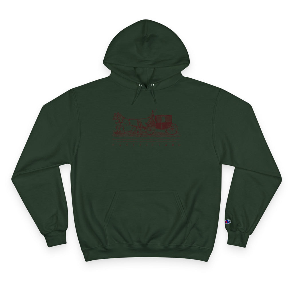 Old Money Equestrian Heritage Hoodie - The Timeless Carriage I (Champion Authentic Eco-Fleece)