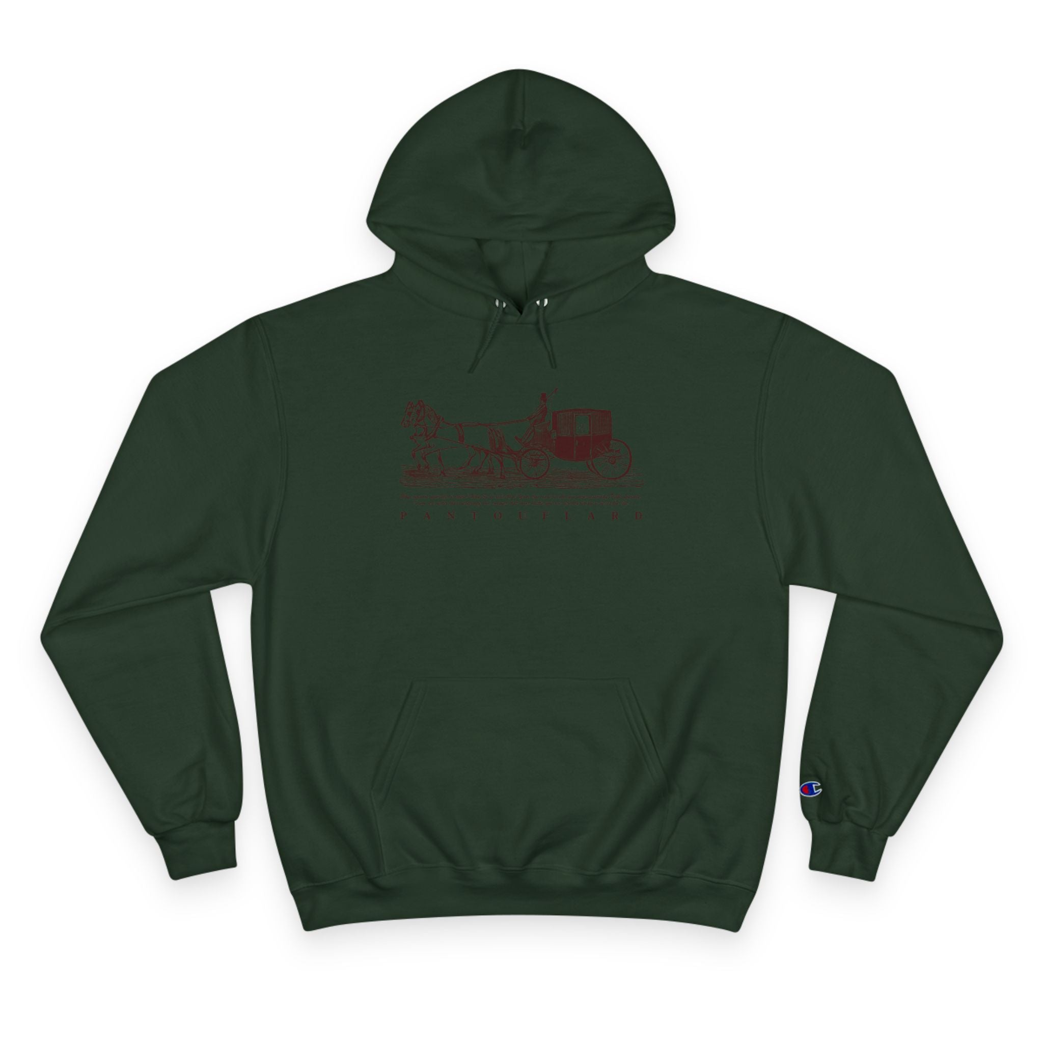 Old Money Equestrian Heritage Hoodie - The Timeless Carriage I (Champion Authentic Eco-Fleece)