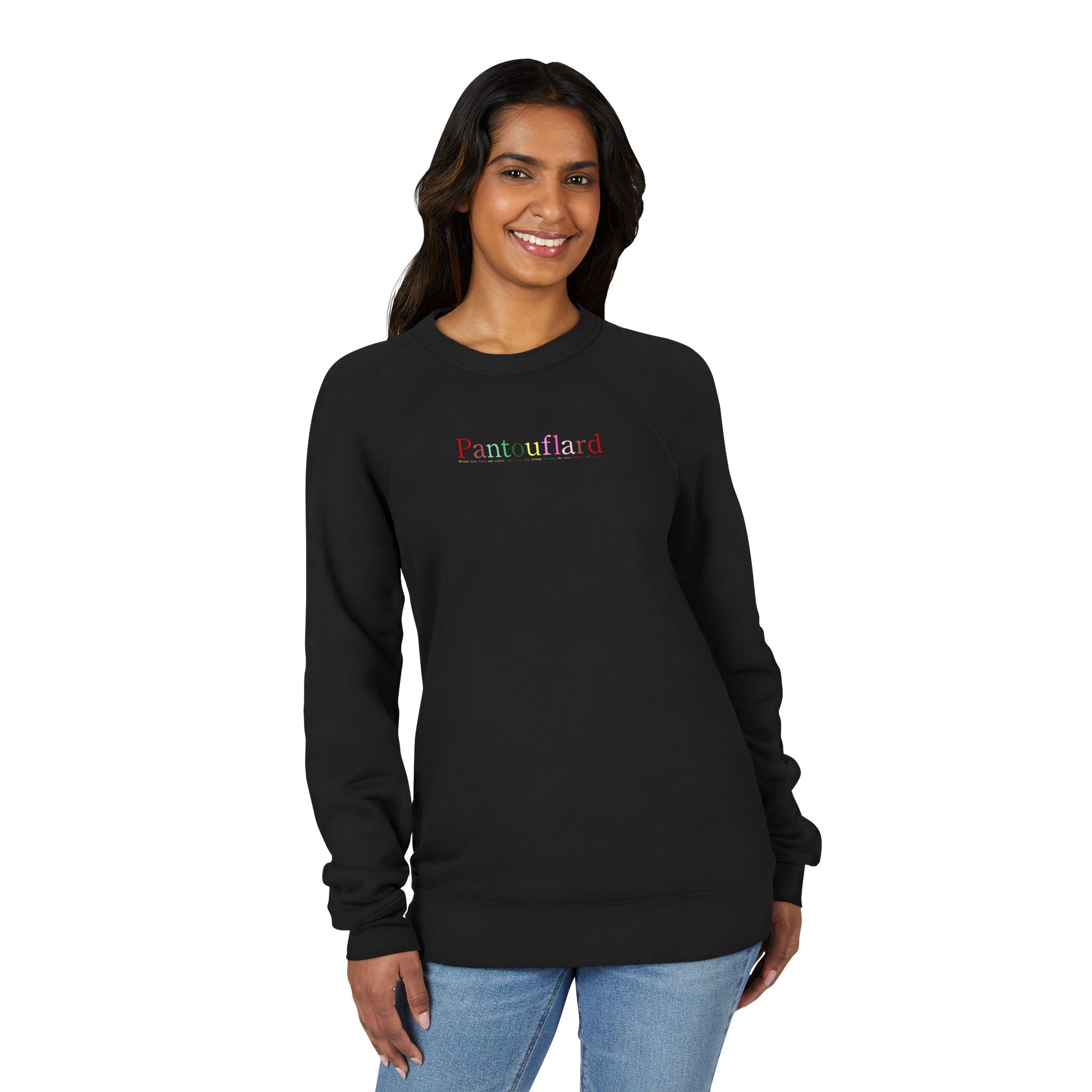 Unisex Old Money Aesthetic Raglan Sweatshirt - Colorful Logo (Premium Sponge Fleece)
