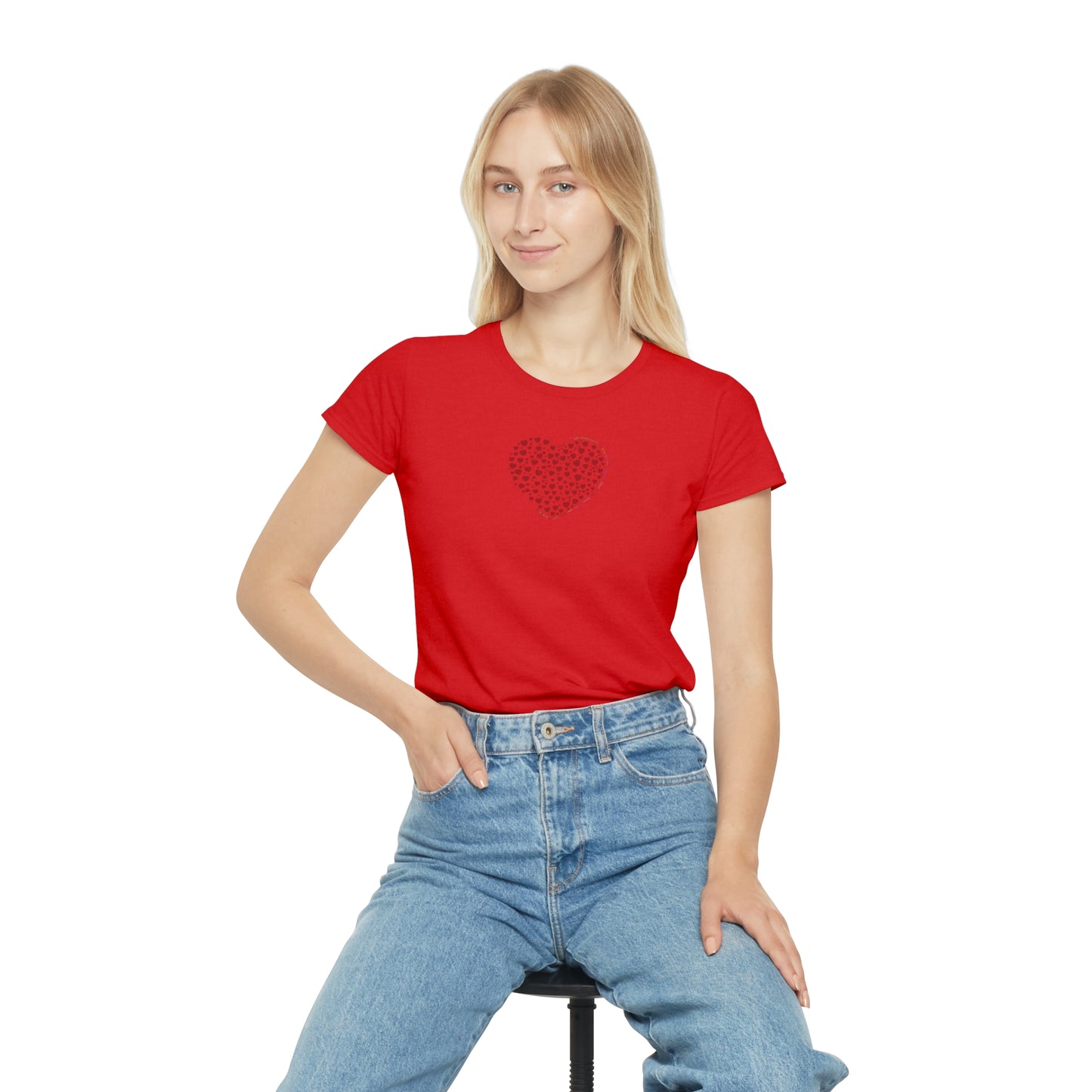 Slim fit Women's T-Shirt (Red Heart)