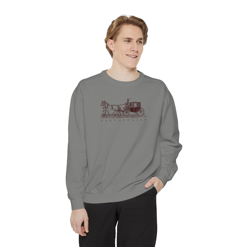 Unisex White Pantouflard Carriage Cotton Blend Sweatshirt