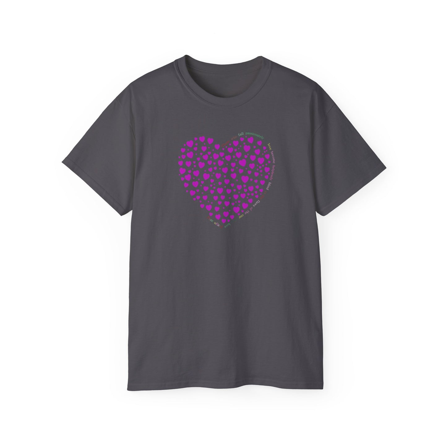 Powder Pink Heart Unisex short sleeved T-shirt