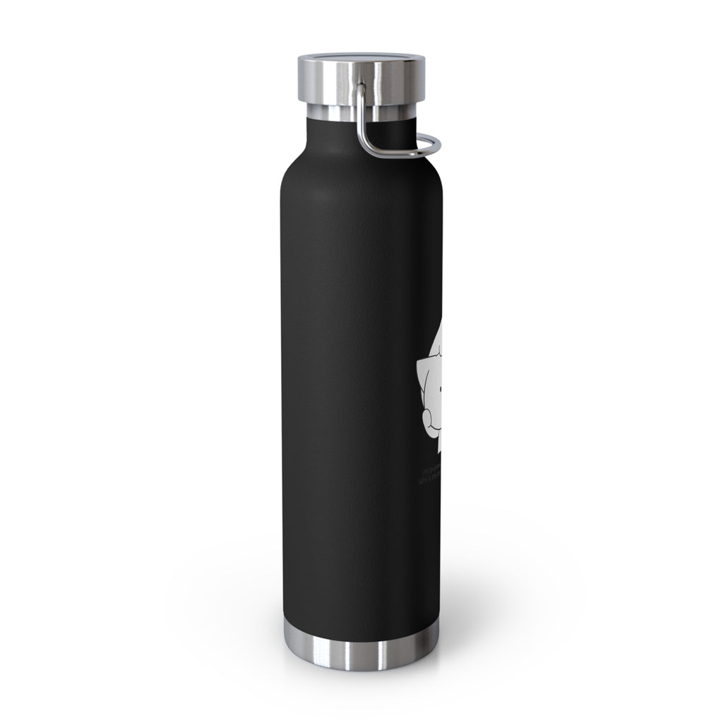 Navy Blue Cute Biting Cats Quote 22oz Copper Vacuum Insulated Bottle