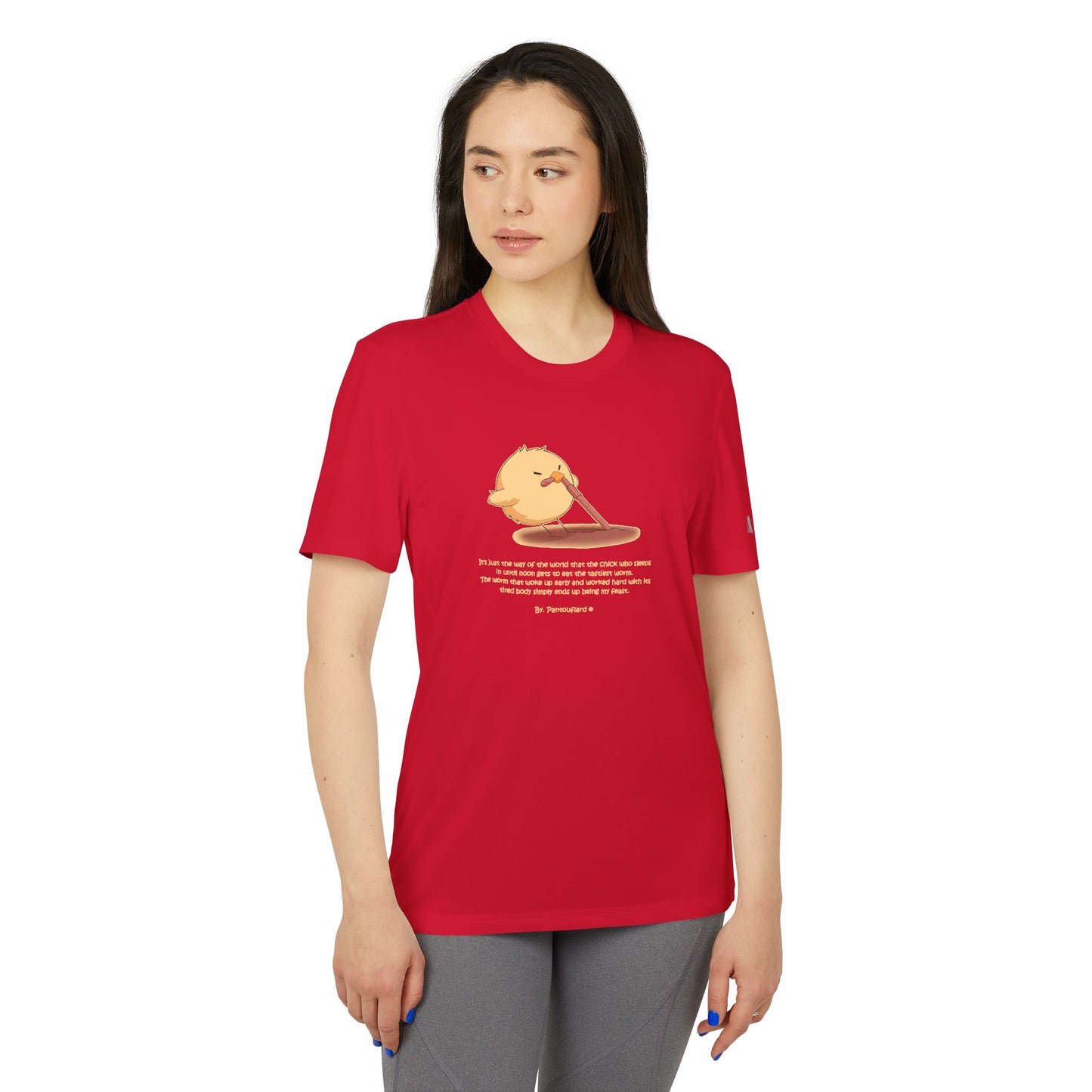Adidas Cute Chick Cartoon T-Shirt - Cute Sports Tee