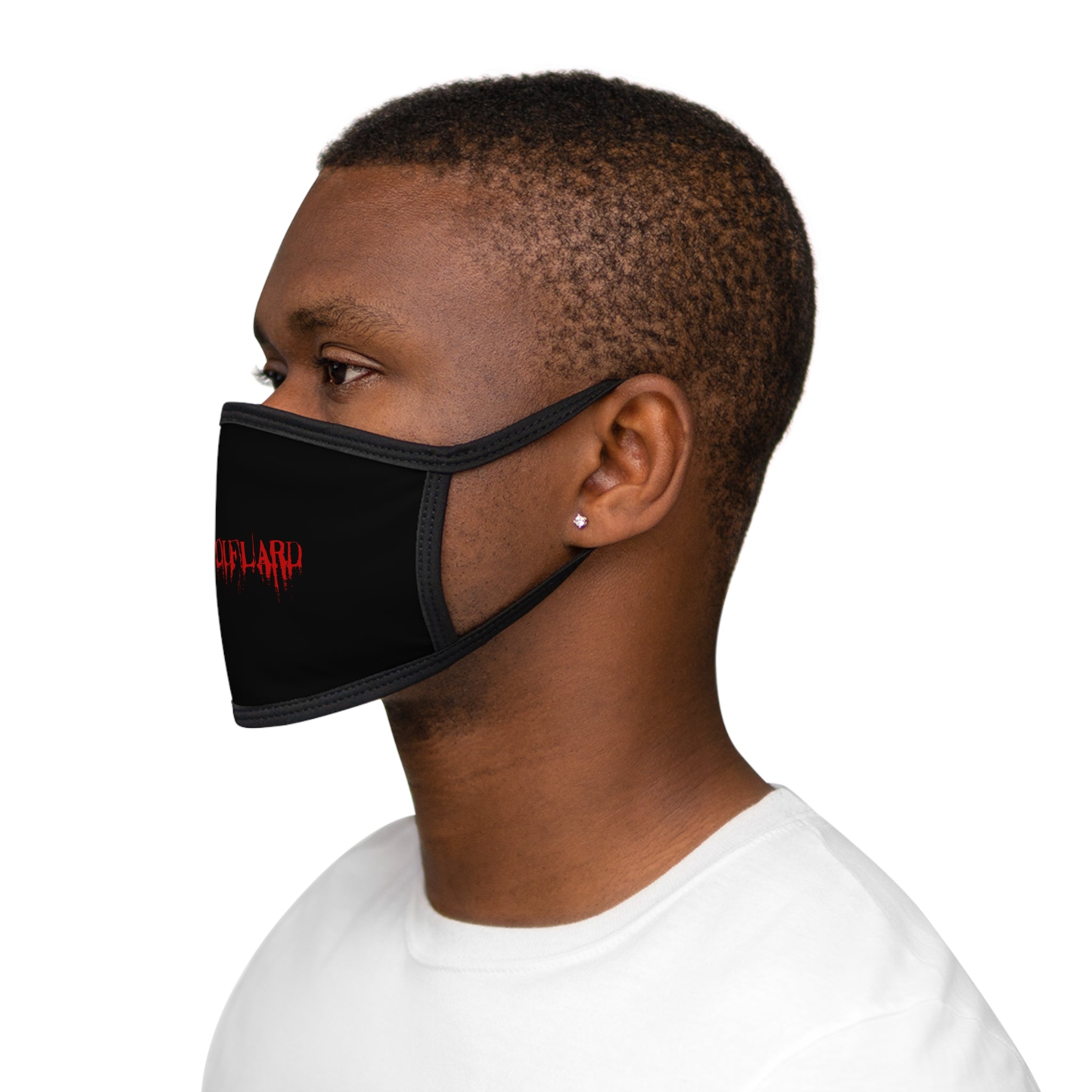 Typography Print Mixed-Fabric Face Mask