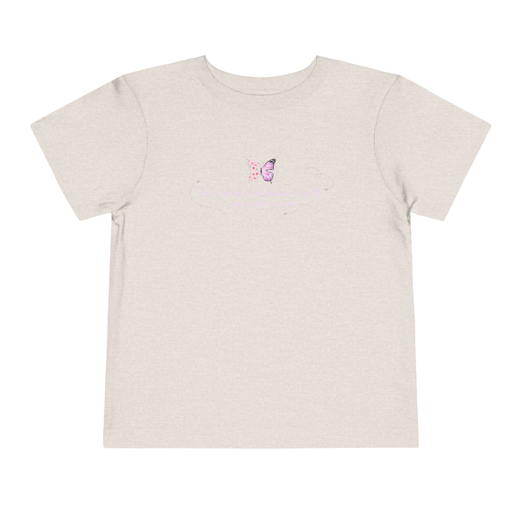 Toddler Yellow Floral Butterfly Spring Quote 100% Cotton Short Sleeve Tee