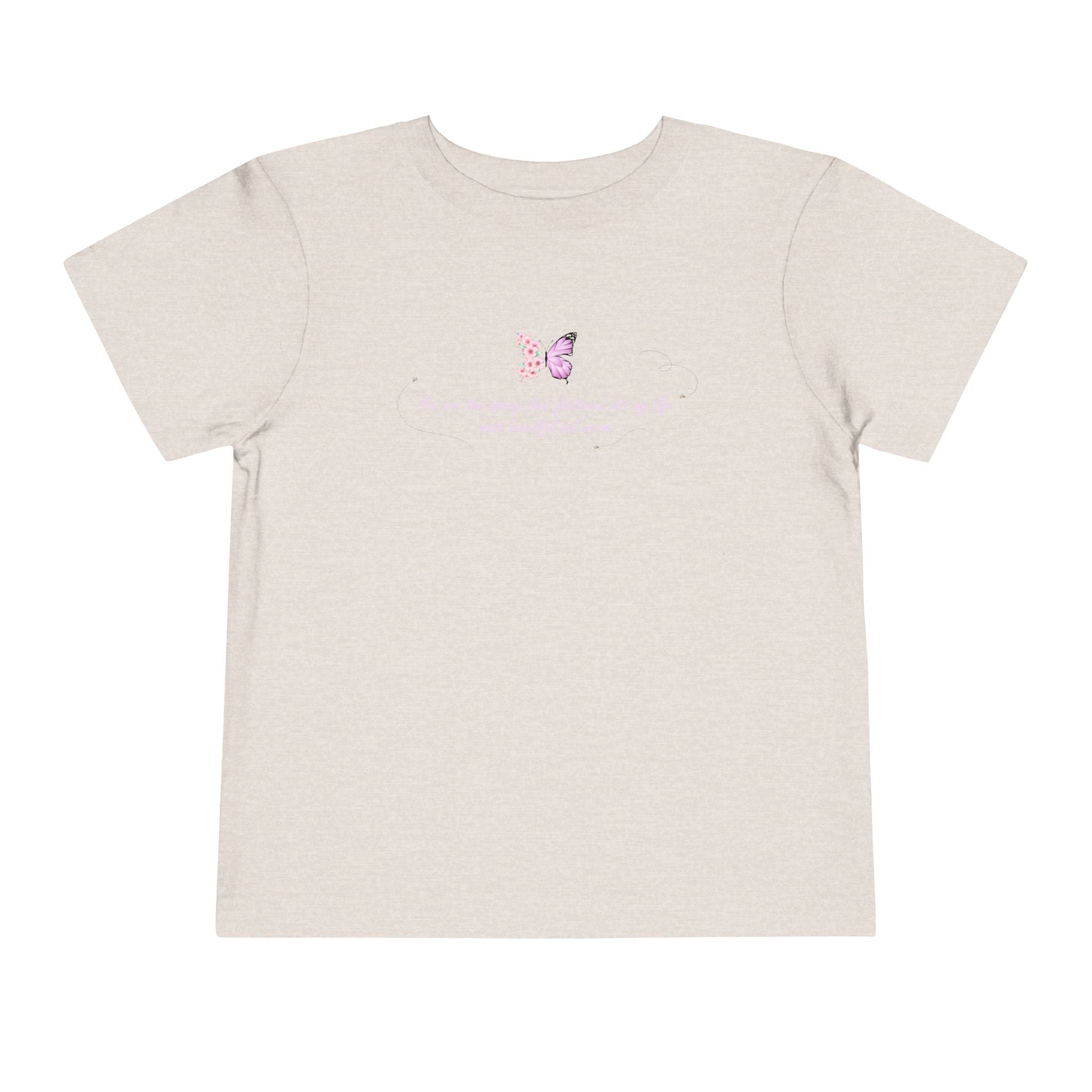 Toddler Yellow Floral Butterfly Spring Quote 100% Cotton Short Sleeve Tee