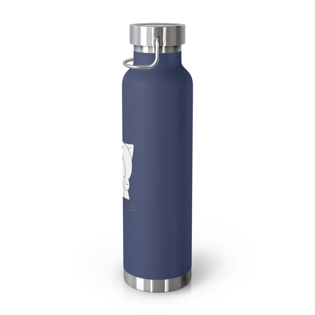 Navy Blue Cute Biting Cats Quote 22oz Copper Vacuum Insulated Bottle