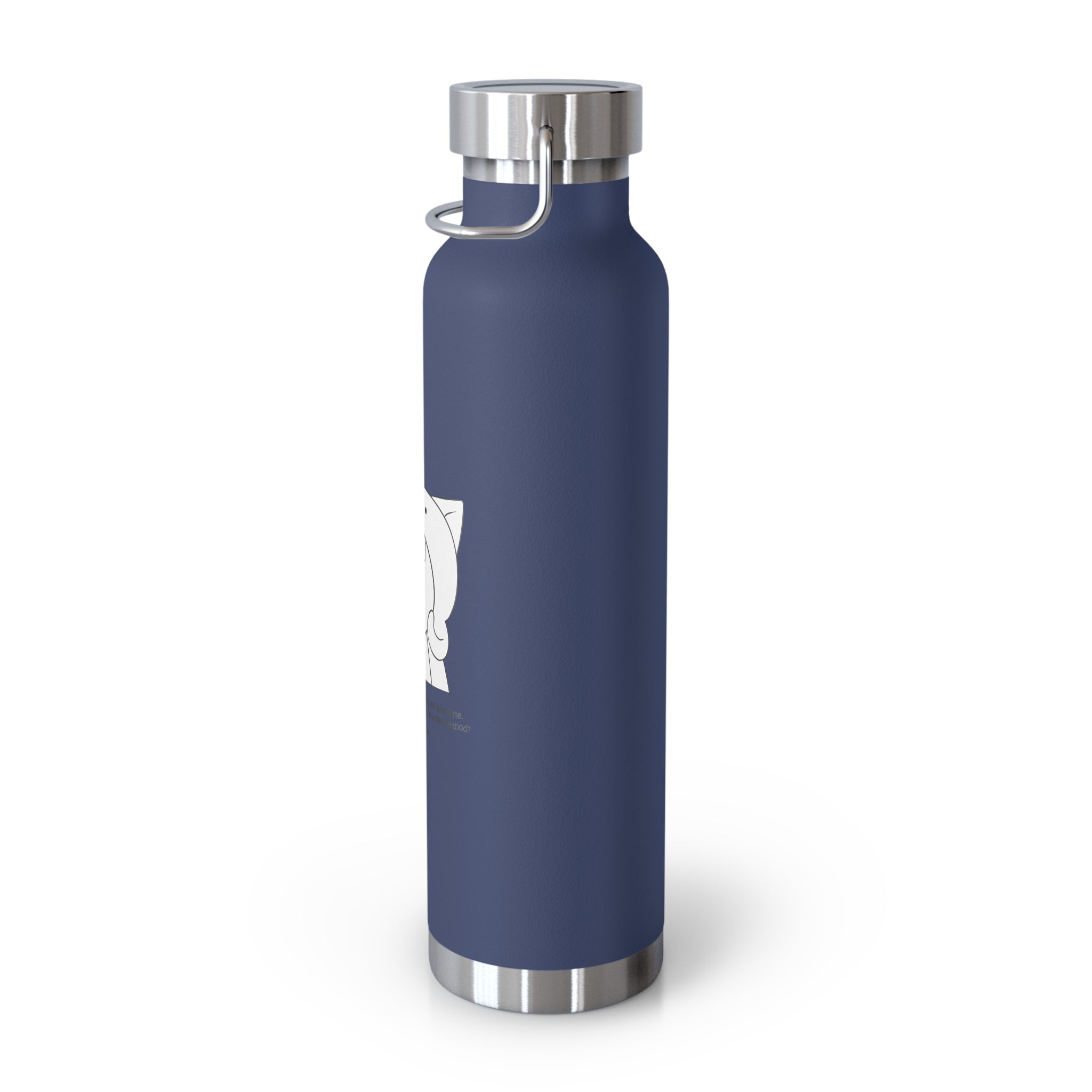 Navy Blue Cute Biting Cats Quote 22oz Copper Vacuum Insulated Bottle
