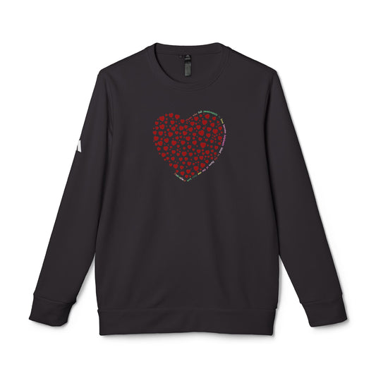 Adidas Unisex  Crewneck Sweatshirt with Red Heart Design