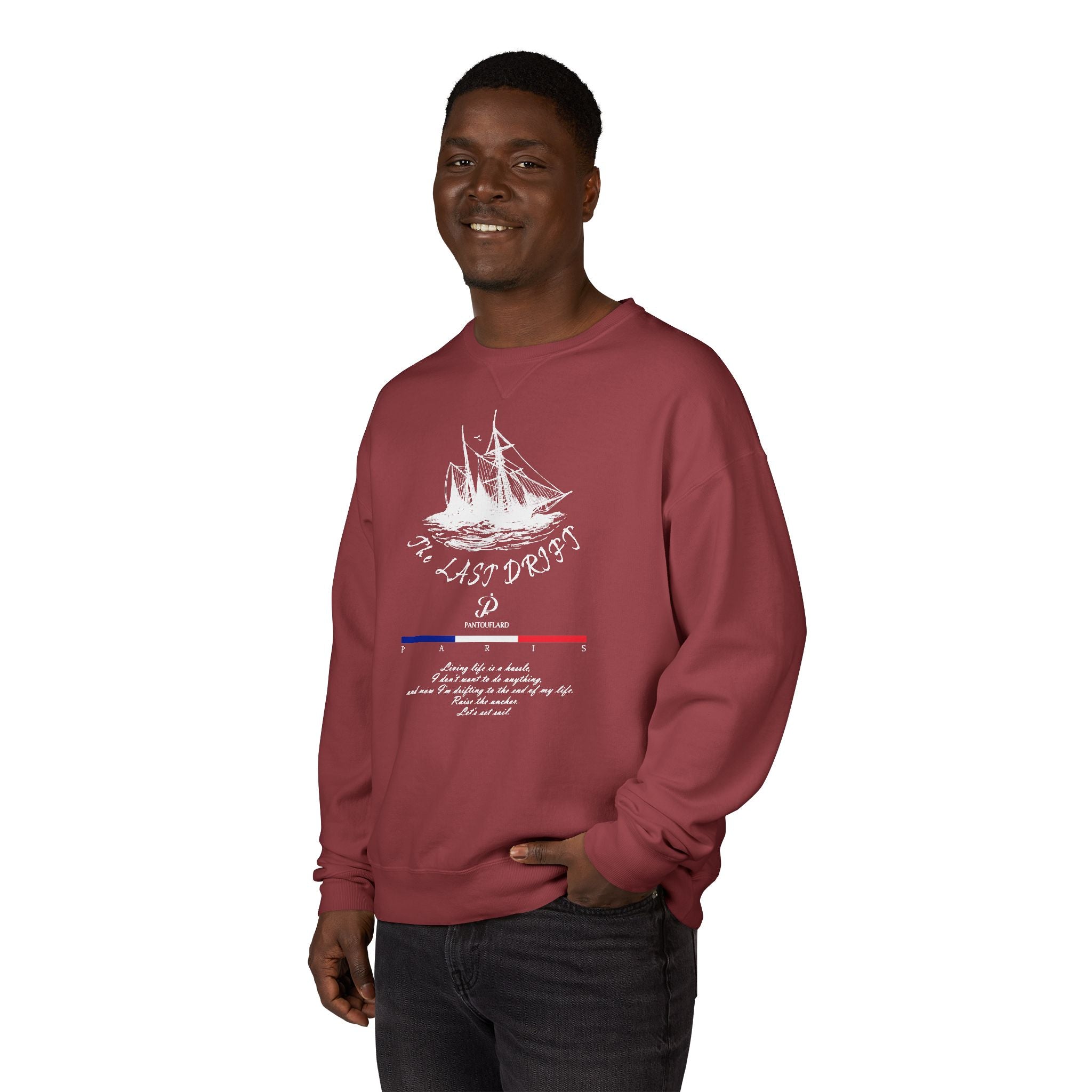 Old Money Nautical Heritage Crewneck - The Last Drift II (Paris Aesthetic Garment-Dyed Sweatshirt)