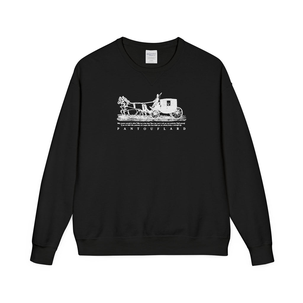 Old Money Equestrian Heritage Crewneck - The Nostalgic Journey II (Dark Academia Garment-Dyed Sweatshirt)