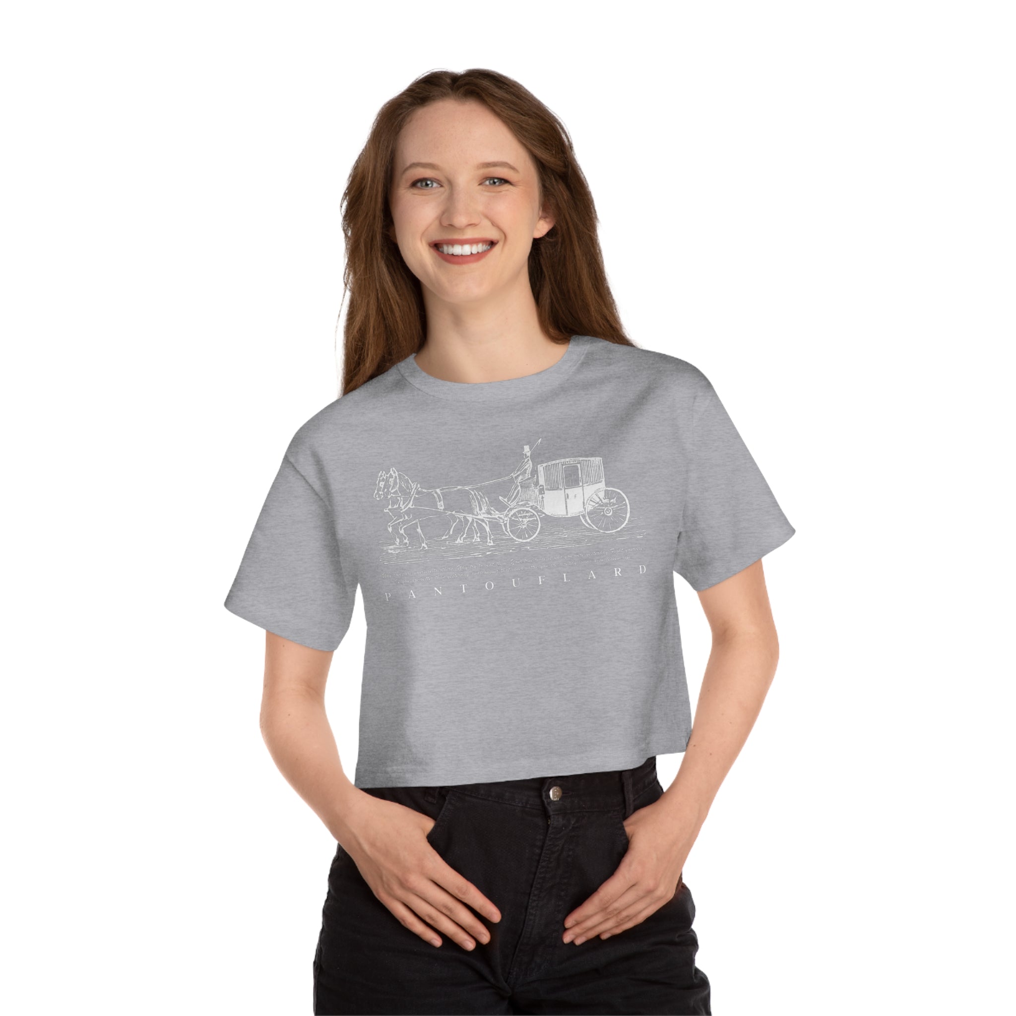 Old Money Equestrian Cropped Tee - The Timeless Carriage II (Champion Heritage T453W)