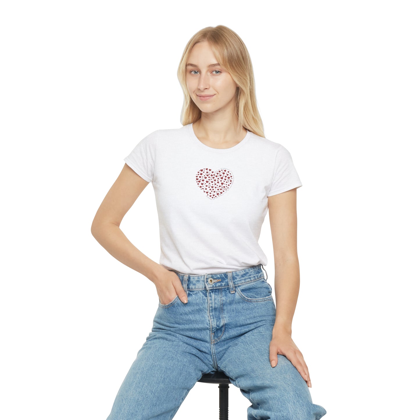 Slim fit Women's T-Shirt (Red Heart)