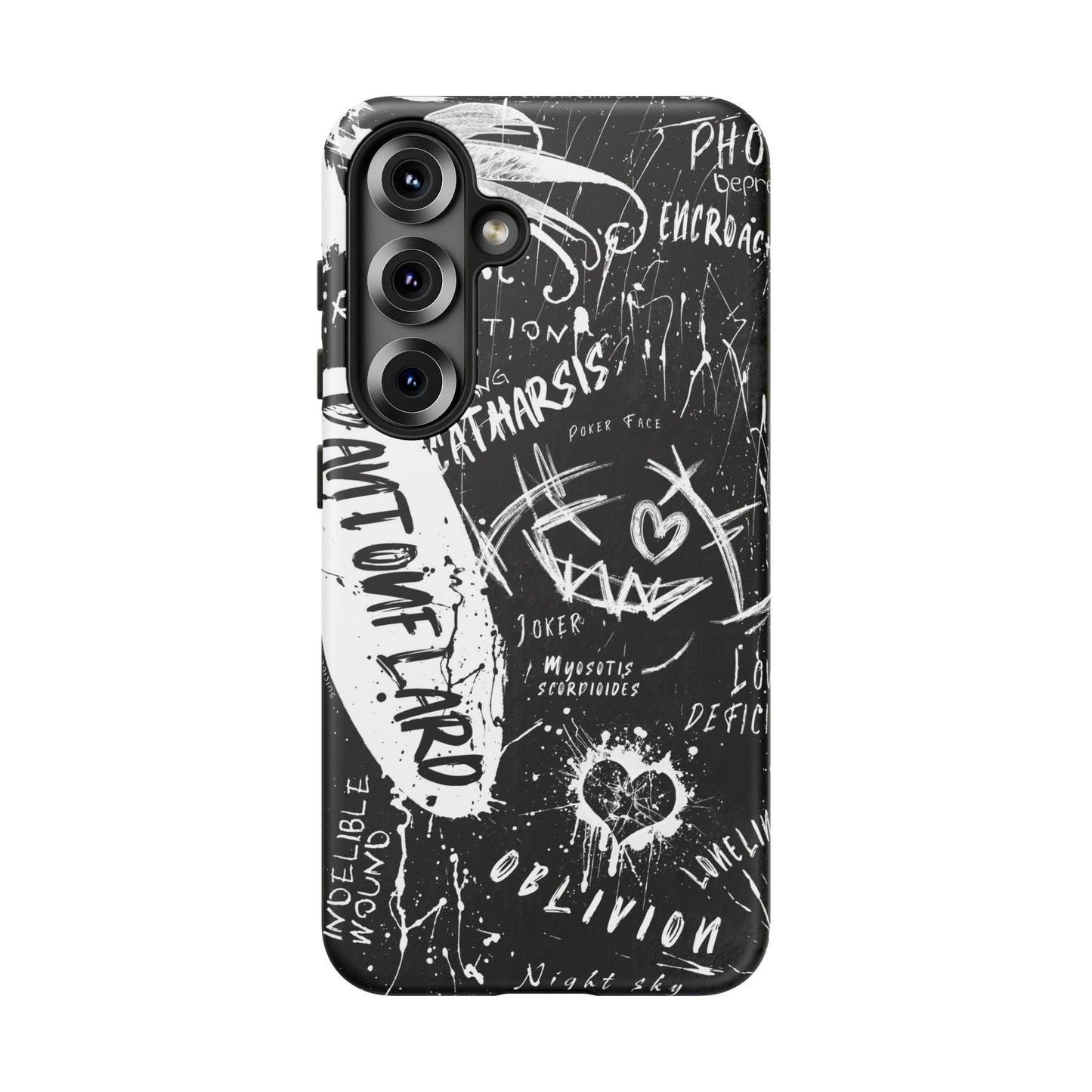 Fundas resistentes: funda atrevida para iPhone, Galaxy, Google Pixel, diseño de grafiti negro, estética urbana, regalo para amantes del arte, accesorios de teléfono modernos, estilo callejero