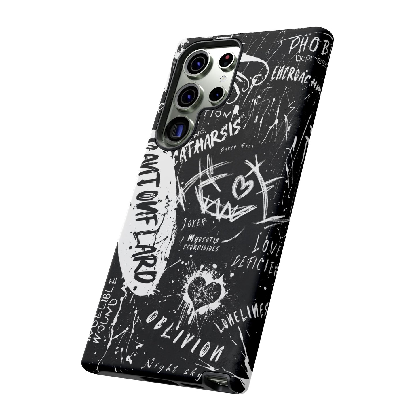 Fundas resistentes: funda atrevida para iPhone, Galaxy, Google Pixel, diseño de grafiti negro, estética urbana, regalo para amantes del arte, accesorios de teléfono modernos, estilo callejero